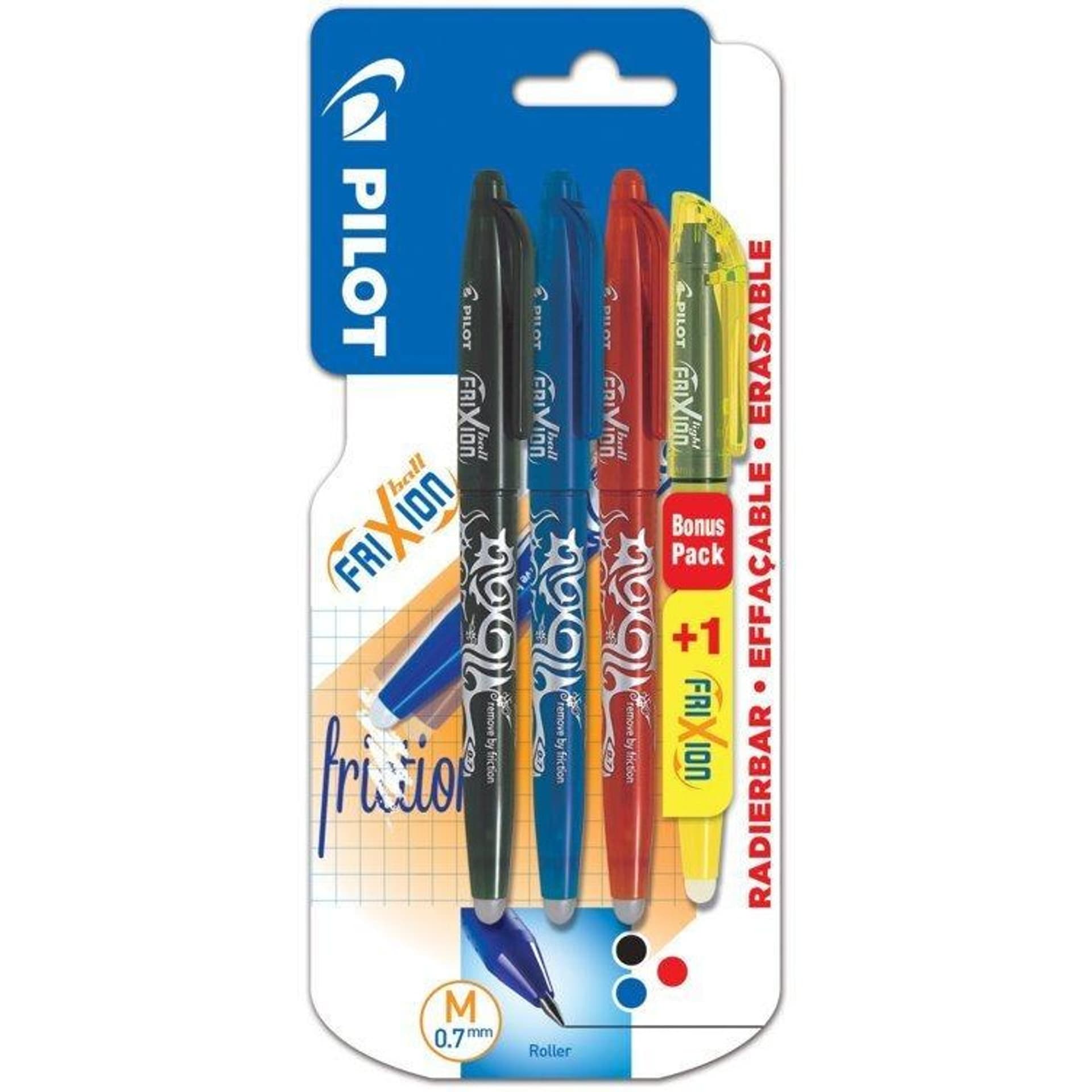 

Pióro FRIXION PILOT 3pak 3x0,7mm+zakreślacz 3754
