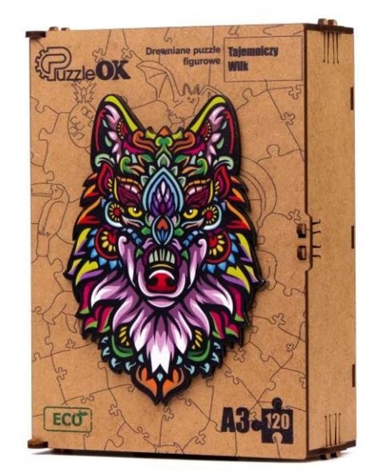 

PUZZLE DREWNIANE UKŁADANKA TAJEMNICZY WILK KOLOROW