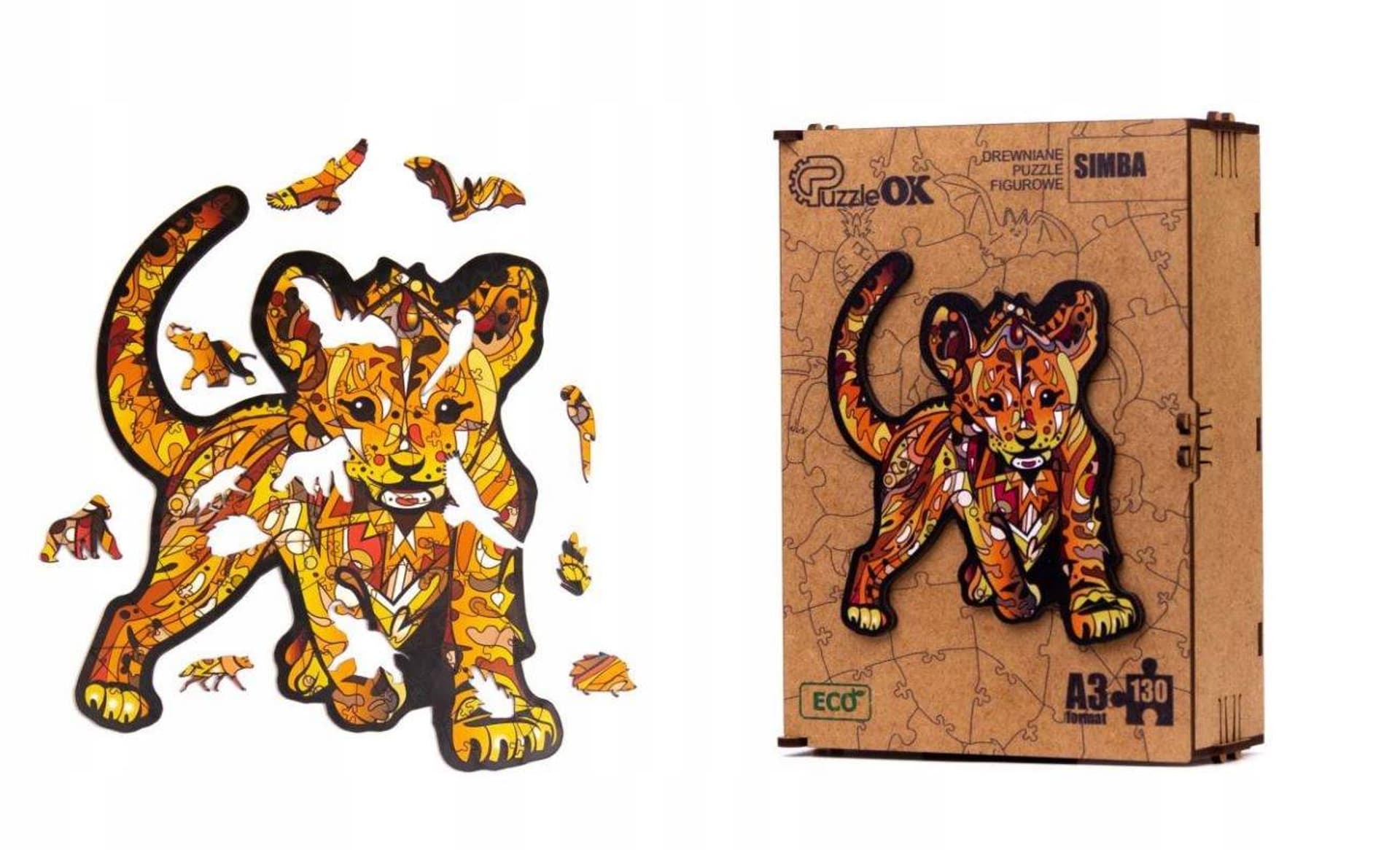 

PUZZLE DREWNIANE UKŁADANKA LEW MAŁY TYGRYS SIMBA