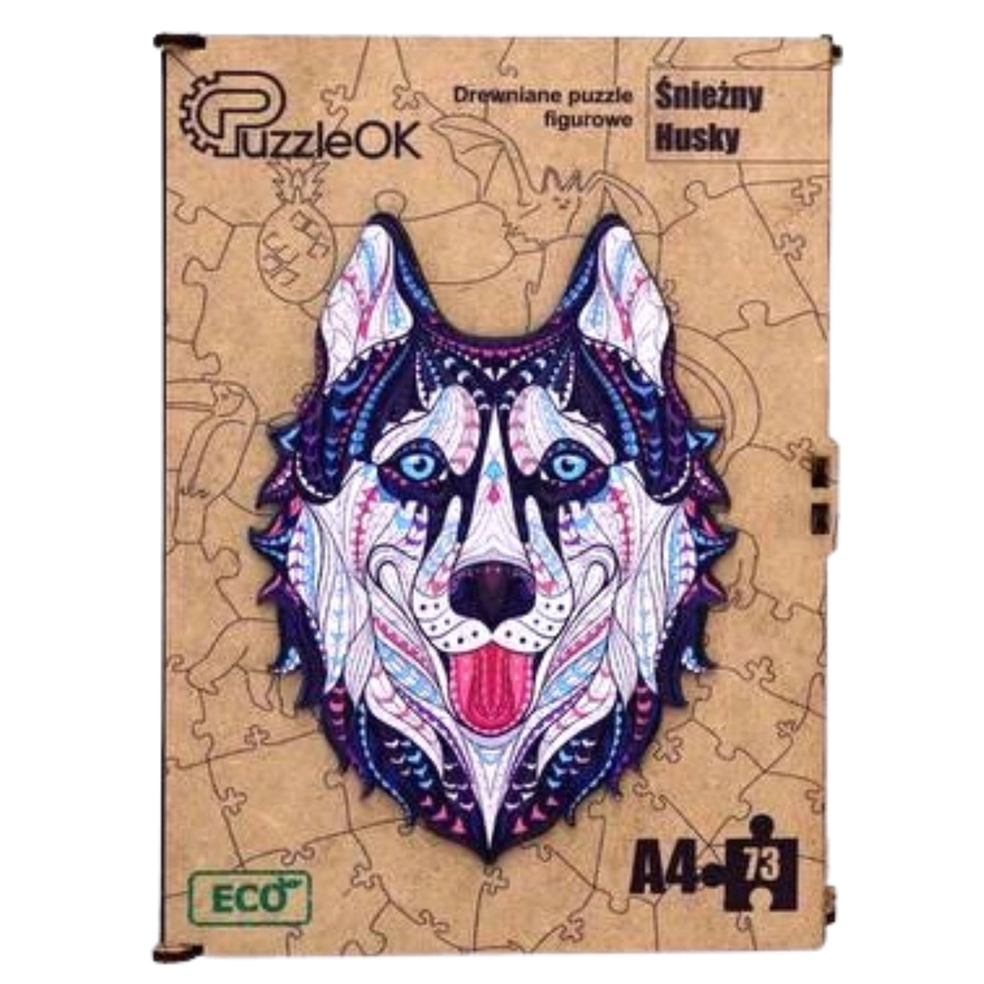 

PUZZLE DREWNIANE UKŁADANKA HUSKY ŚNIEŹNY PIES