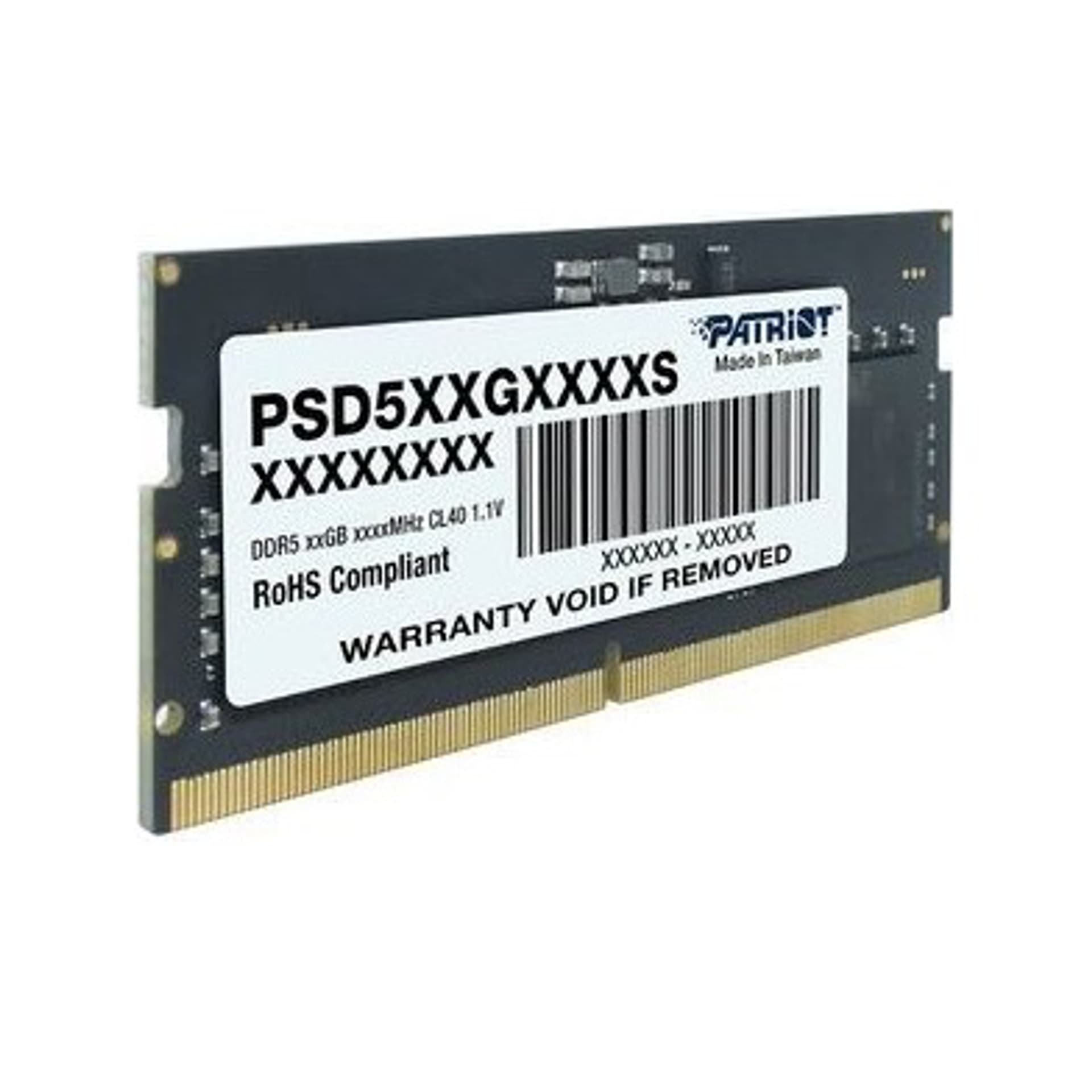 

Pamięć PATRIOT SODIMM DDR5 8GB 5600MHz 1.1V SINGLE