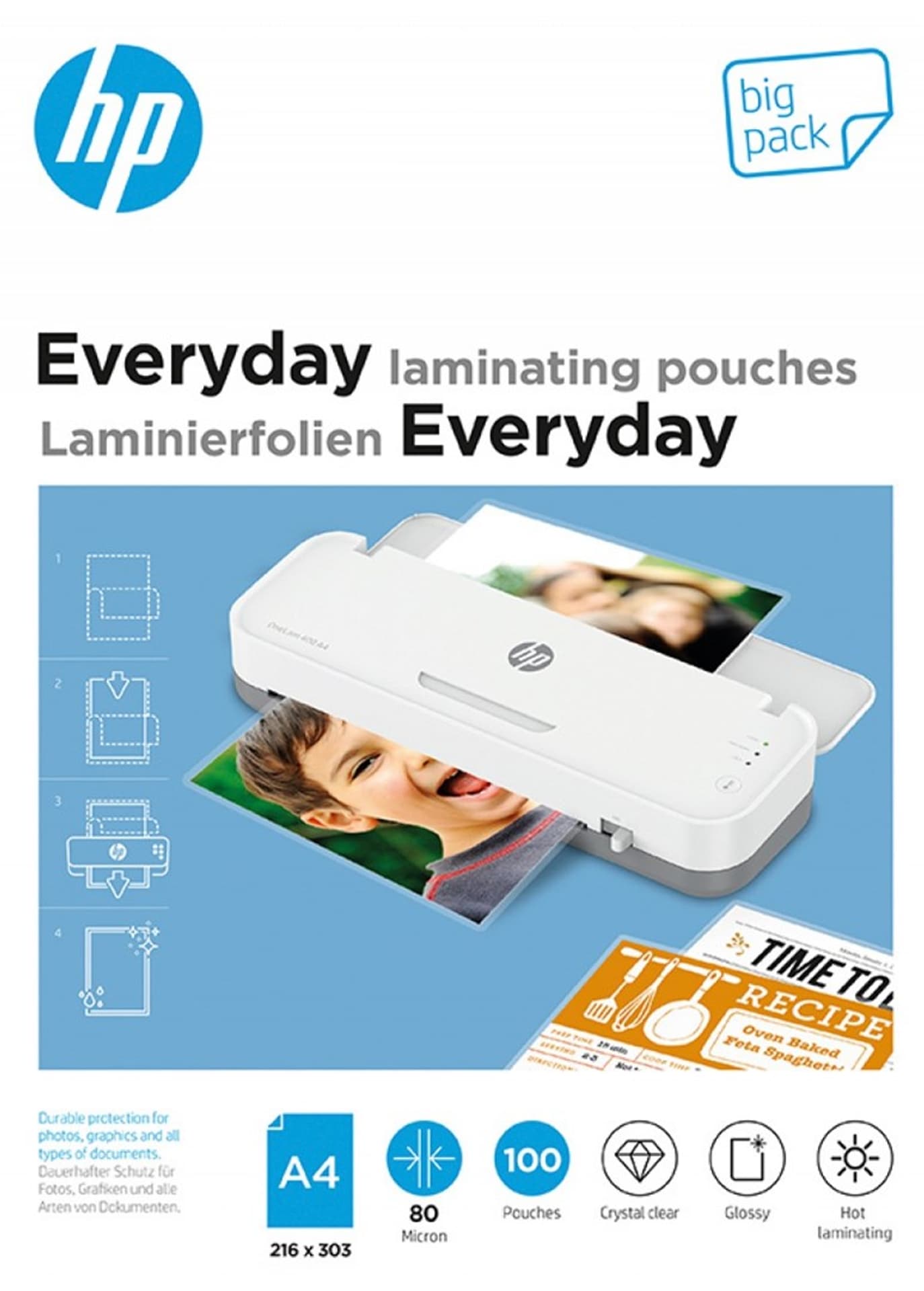 

HP Folia laminacyjna EVERYDAY A4 80 mic, 100 szt.