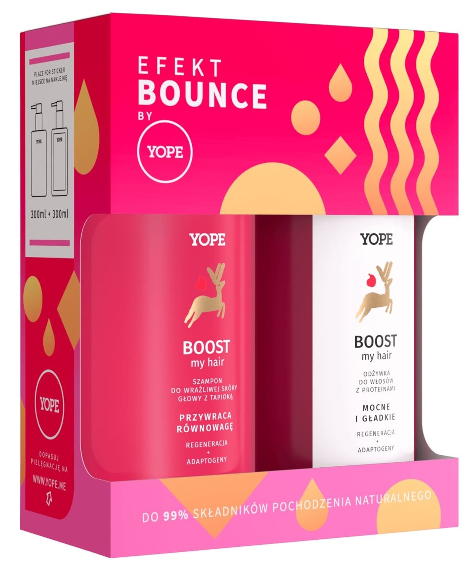 

Yope Boost My Hair zestaw szampon do wrażliwej skóry głowy z tapioką 300ml + odżywka do włosów z proteinami 300ml