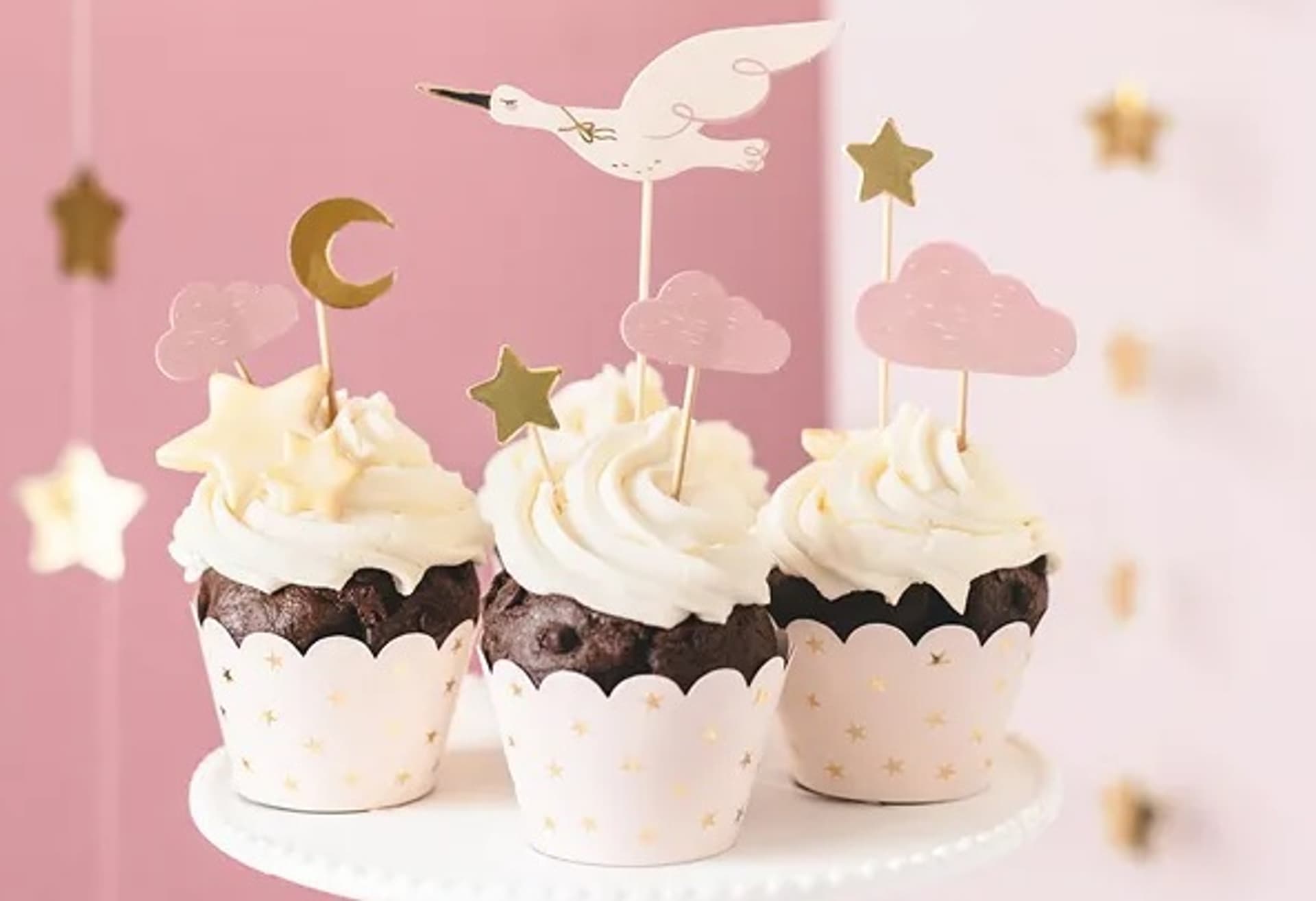 

Dekoracje do muffinek babeczek - Bocian 11cm-12cm 7 sztuk