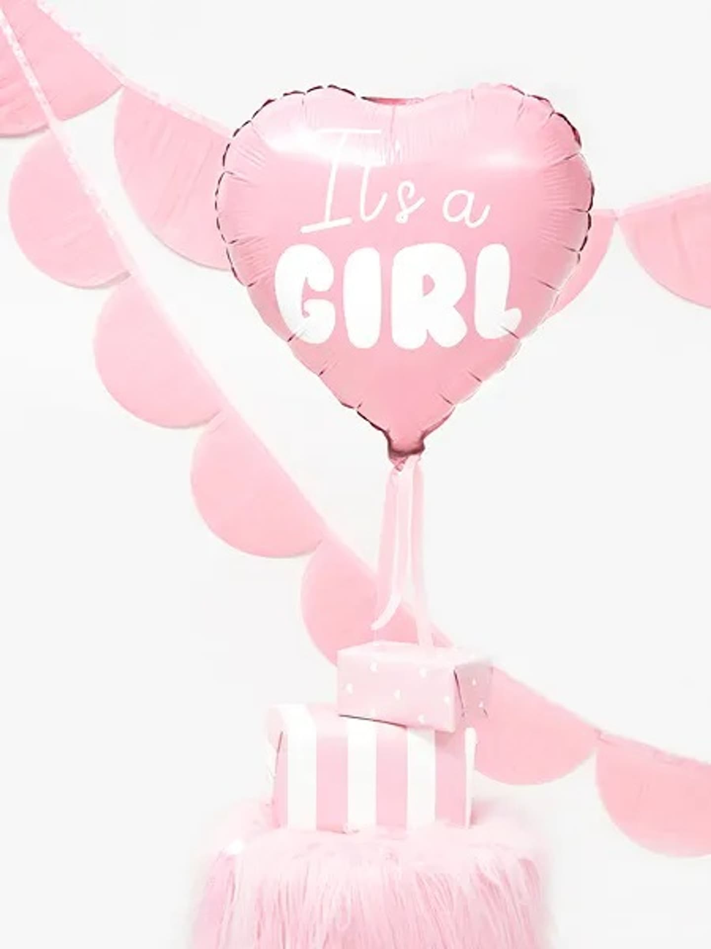 

Balon foliowy "It's a girl" na baby shower serce różowe 48cm