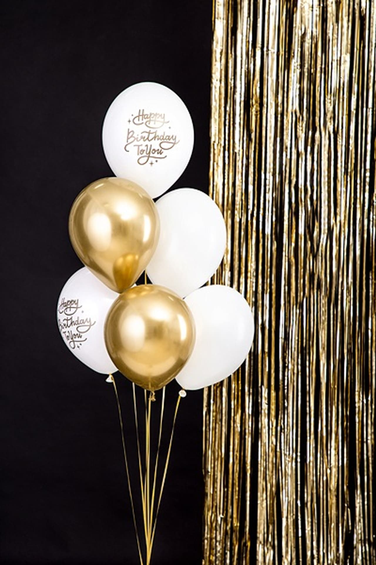 

Balony urodzinowe Happy Birthday To You złoty biały 30cm 6szt