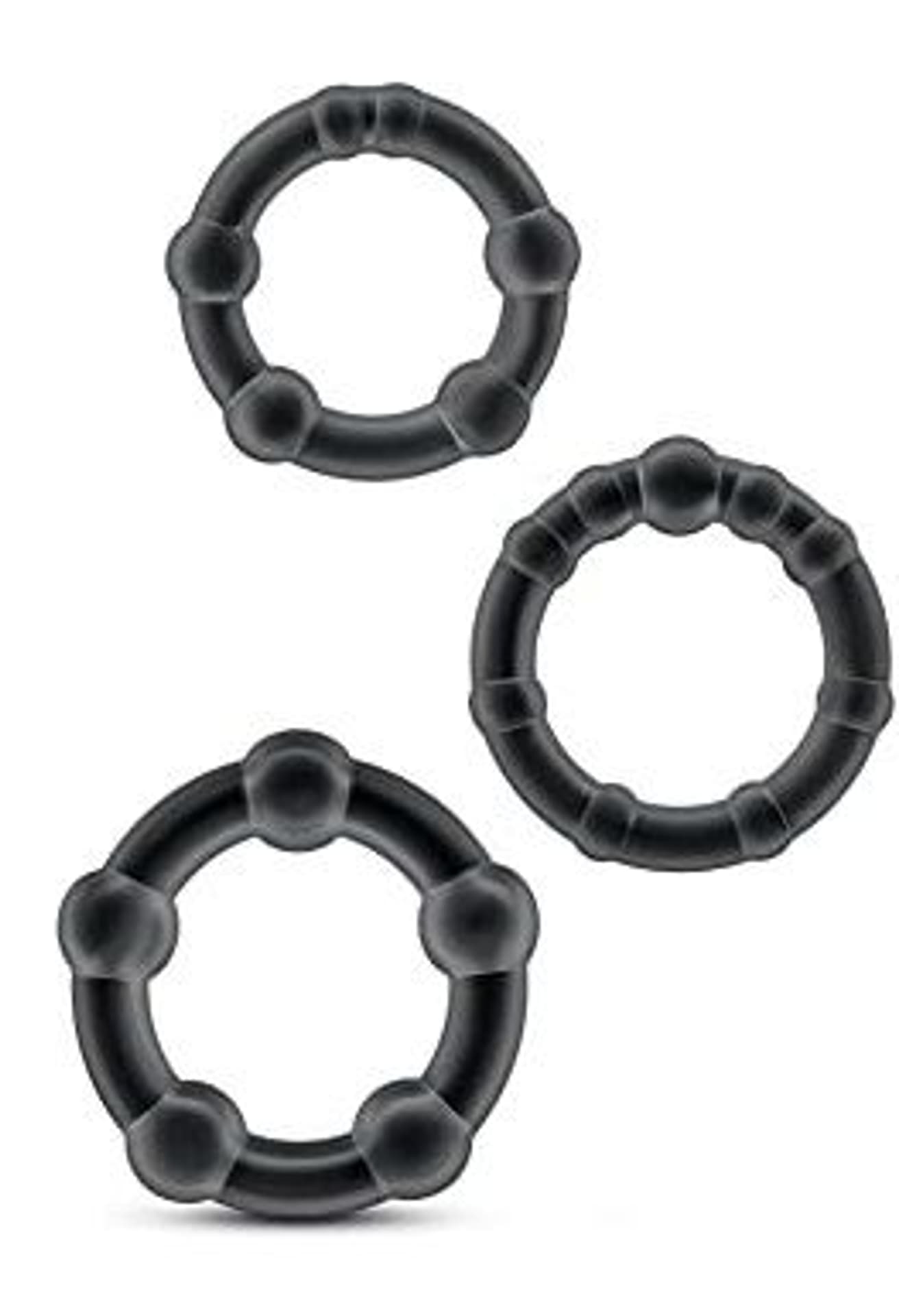 

3 Erection Rings Set Black Stay Hard