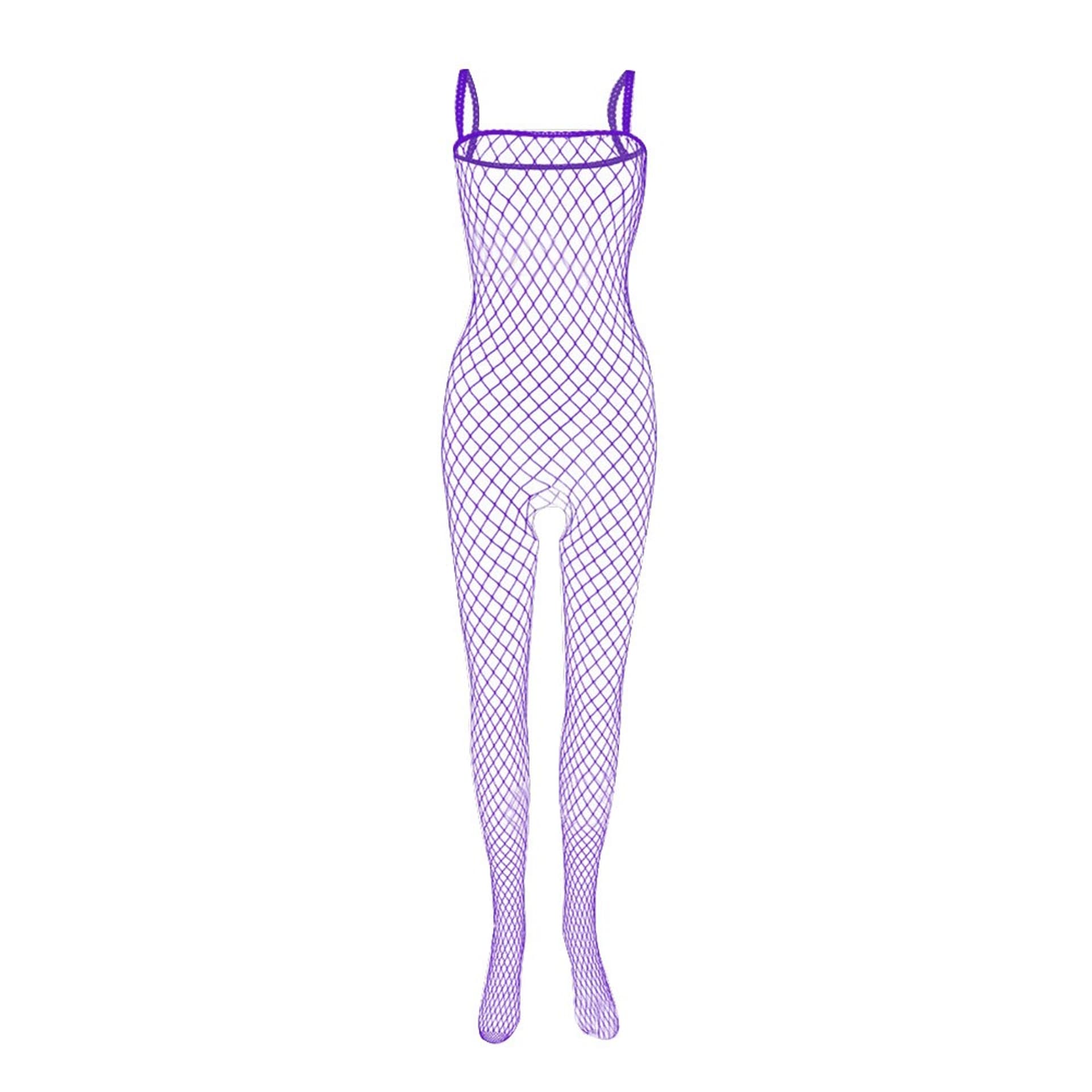 

Bodystocking Pamela Crotchless Fishnet Purple S-L