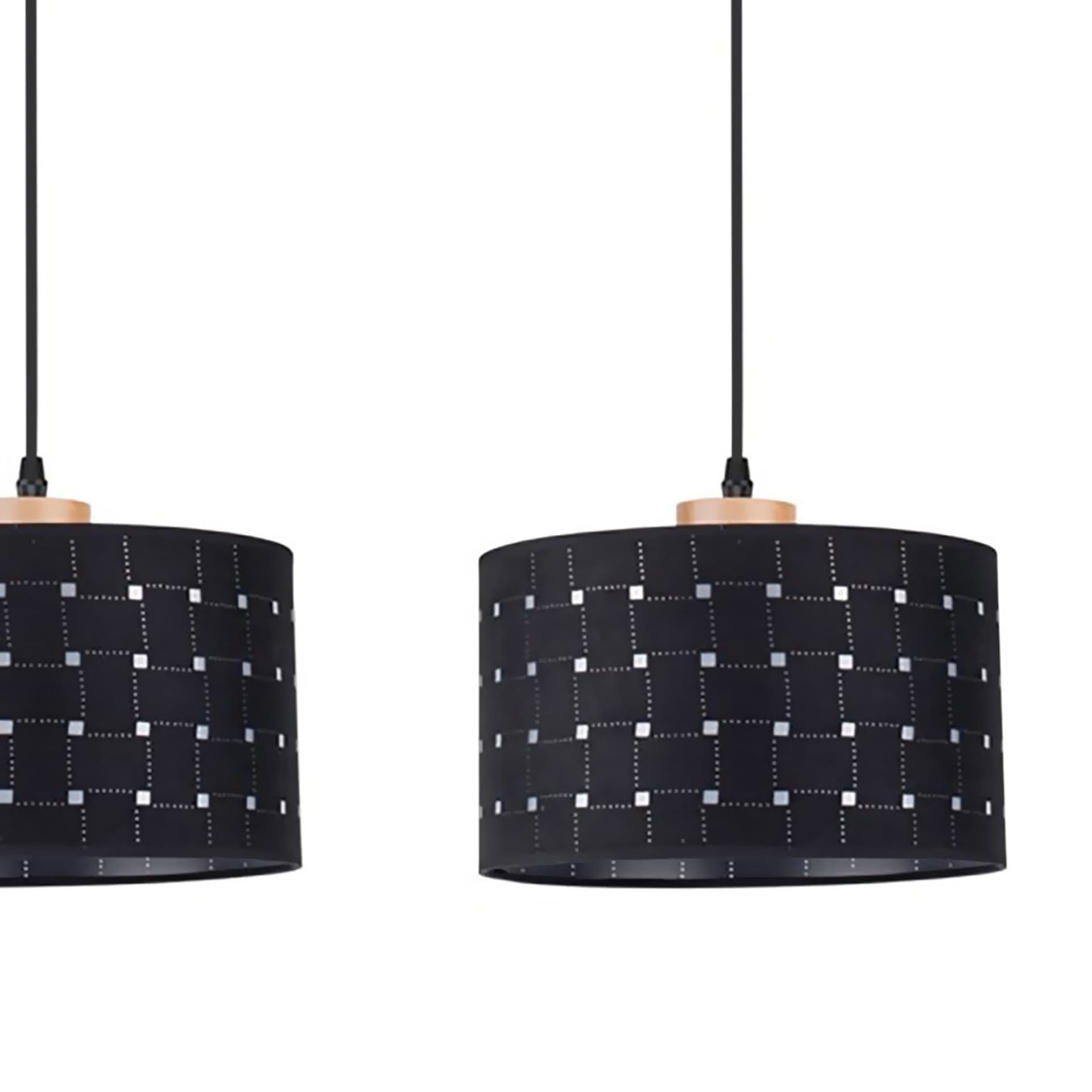 

Remon Lampa Wisząca 3xE27 Max.40W Czarny/Buk/Czarny PVC/Czarny