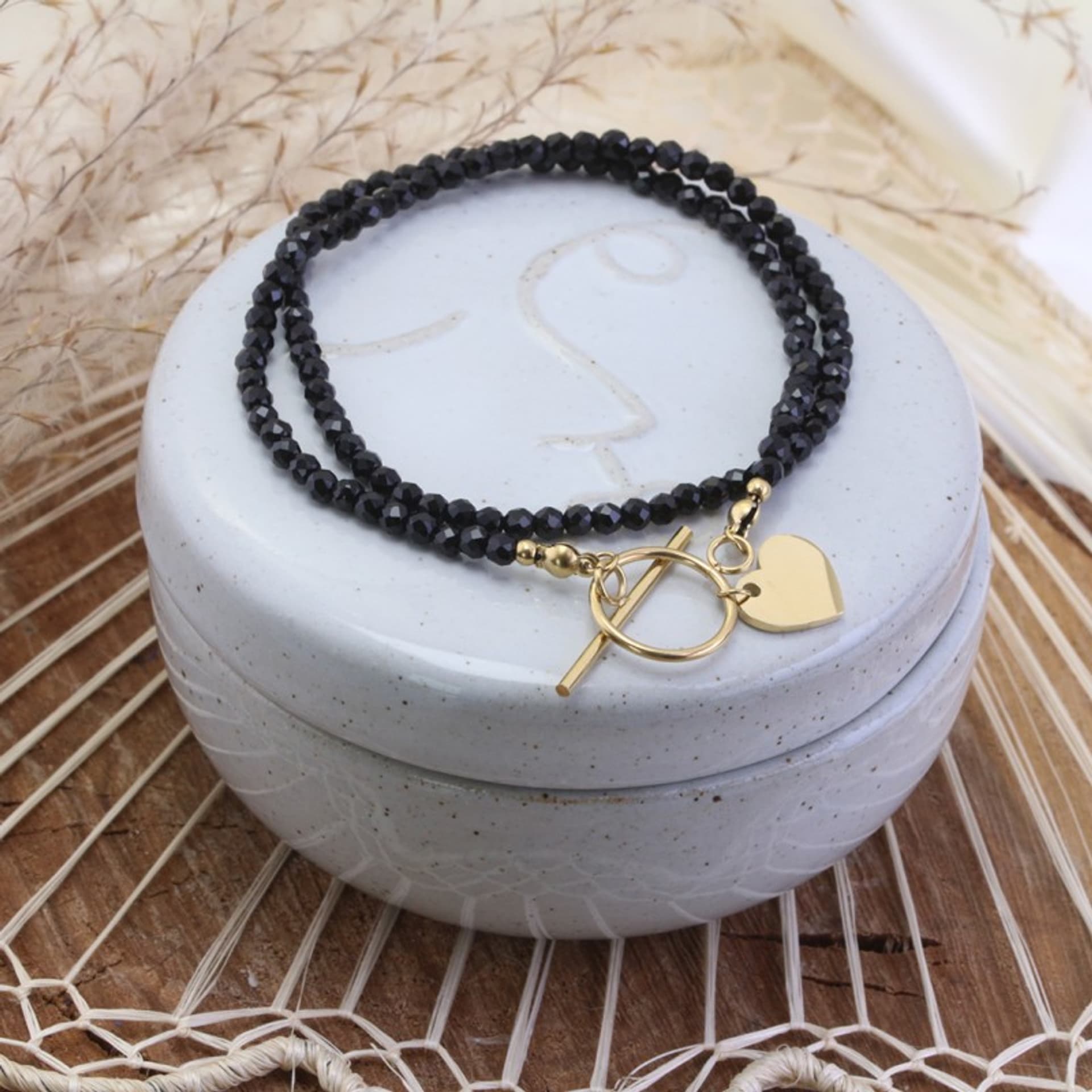 

Bransoletka na rękę stal chirurgiczna pozłacana 14k złotem BST1398