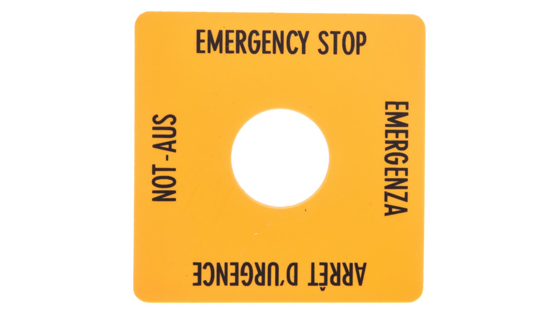 

Tabliczka opisowa żółta 50x50mm EMERGENCY STOP SQT1 058874