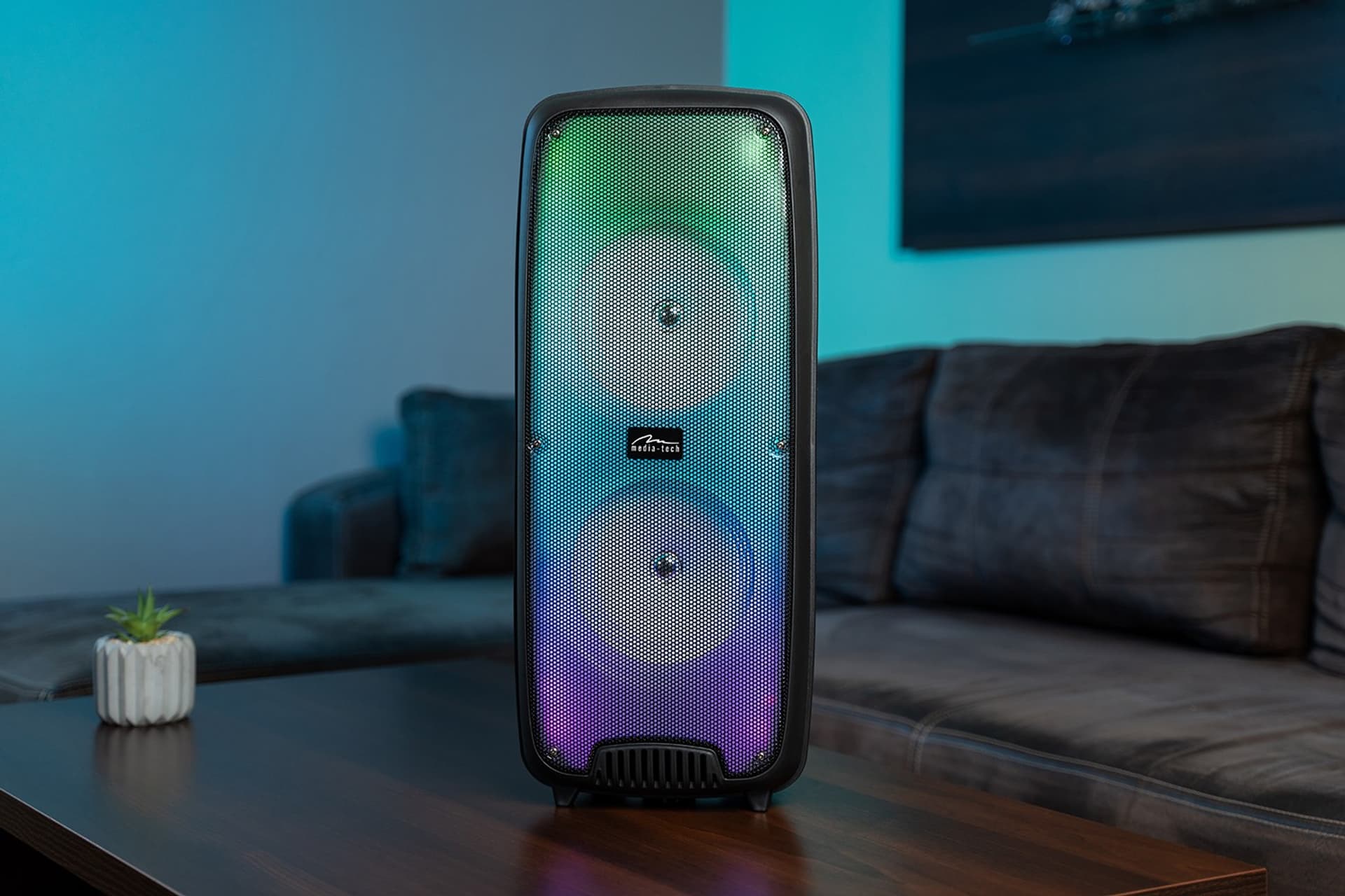 

MEDIA-TECH GŁOŚNIK PRZENOŚNY FLAMEZILLA, BLUETOOTH 5.0, FUNKCJA KARAOKE, ILUMINACJA FLAME RGB MT3178