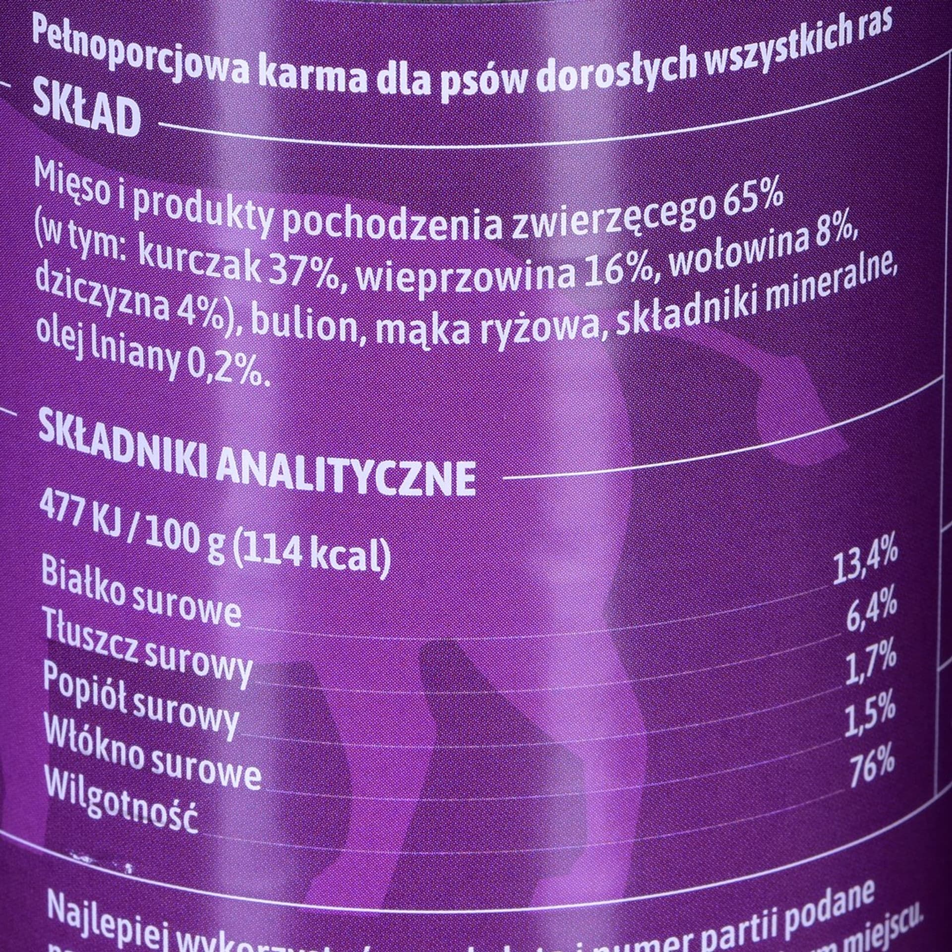 

Fafik karma mokra z dziczyzną dla psów 400g