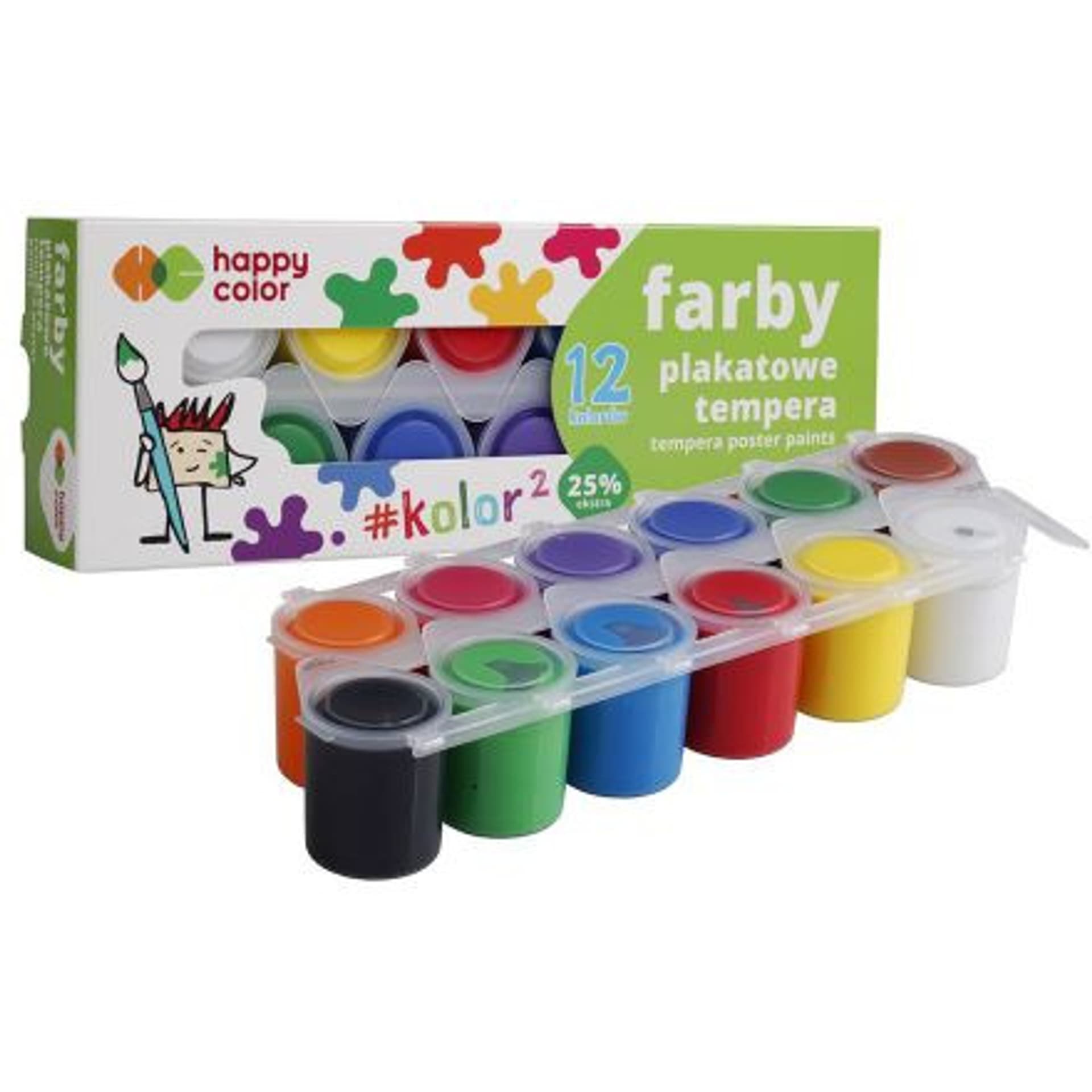 

Farba plakatowa HAPPY COLOR TEMPERA 12kol x25ml HA 3310 0025-K12