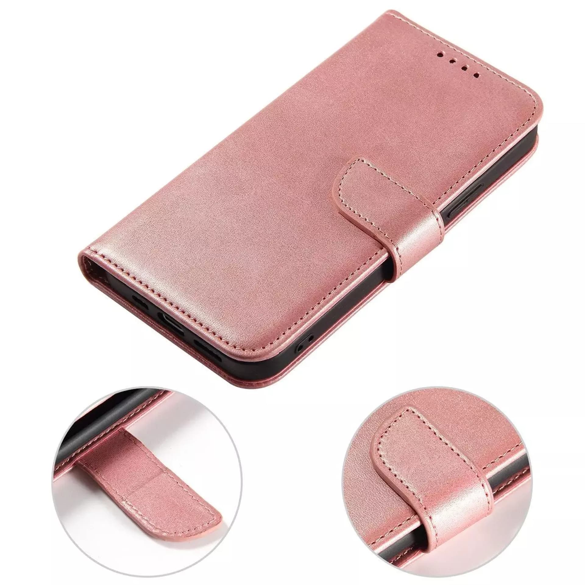 

Magnet Case etui iPhone 14 Pro Max pokrowiec z klapką portfel podstawka różowe