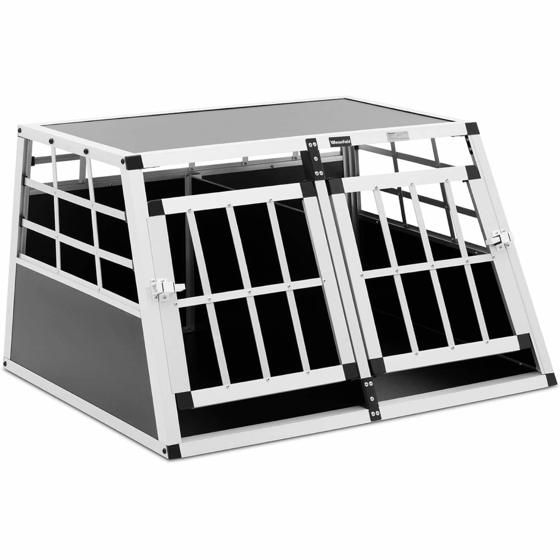 

Transporter klatka metalowa do przewozu psa trapezowa z przegrodą 70 x 90 x 50 cm