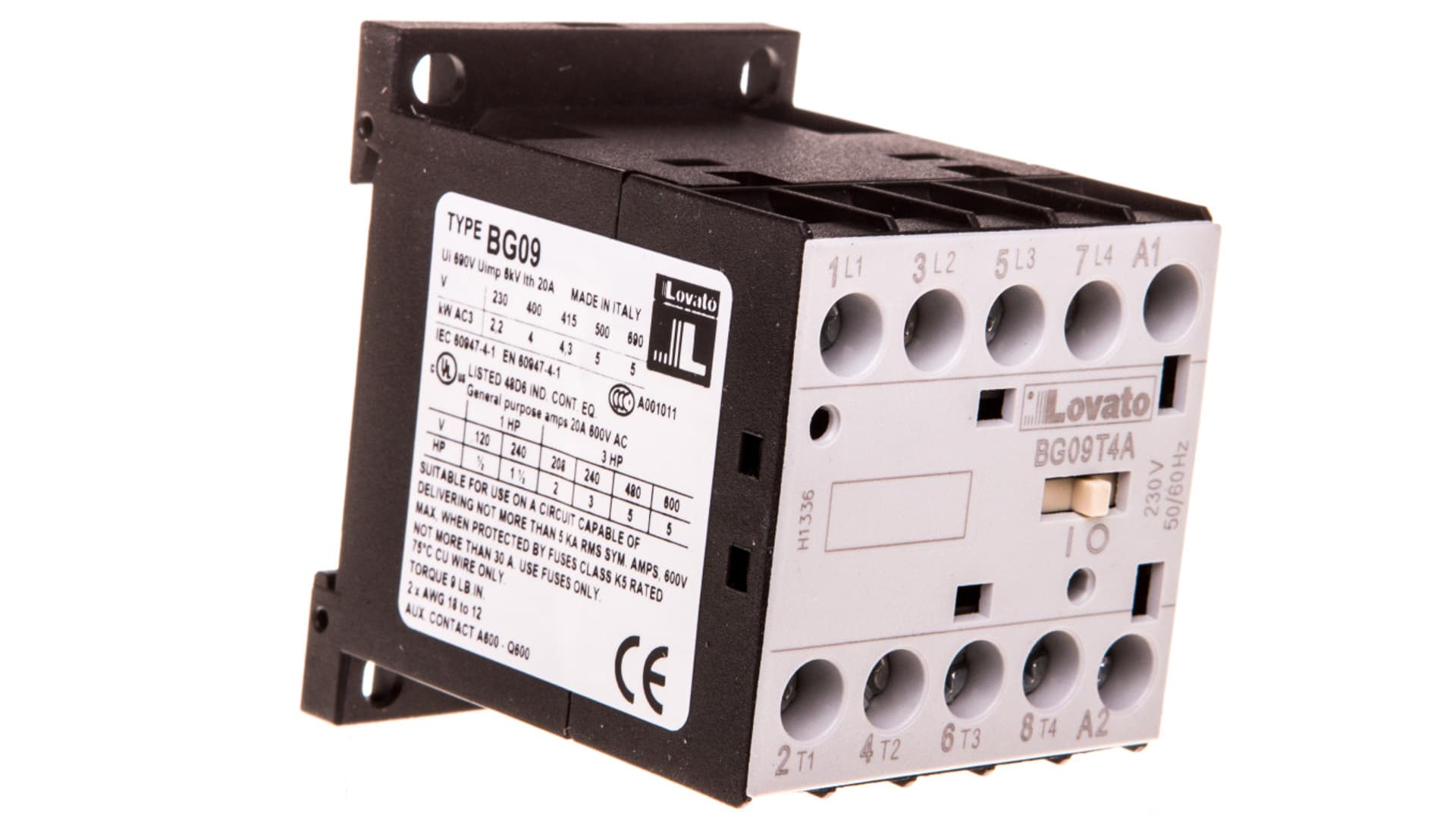 

Stycznik mocy 4P, 20A AC1, cewka 230VAC 11BG09T4A230
