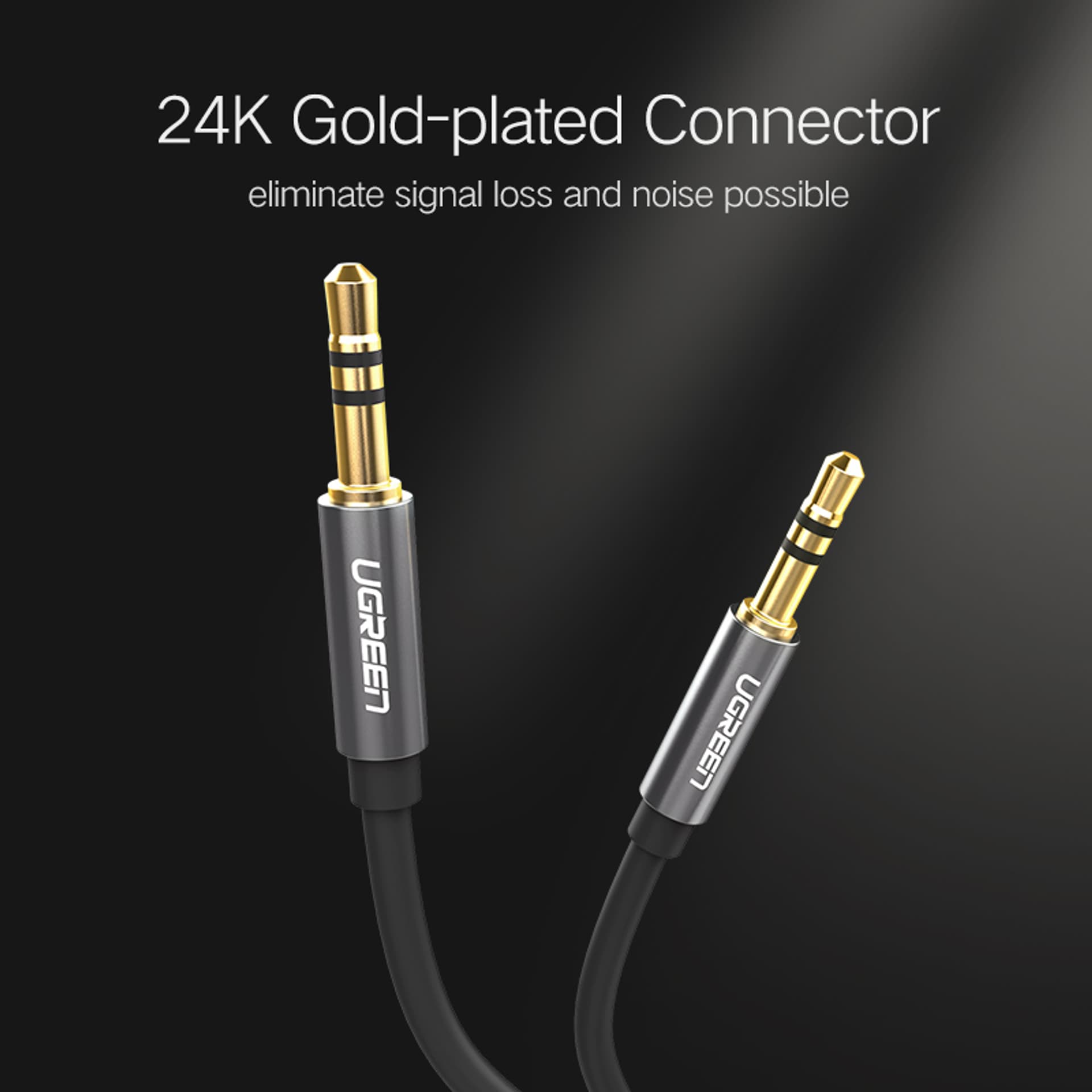 

Kabel mini jack 3,5mm UGREEN AV119, AUX, 0.5m (czarny)