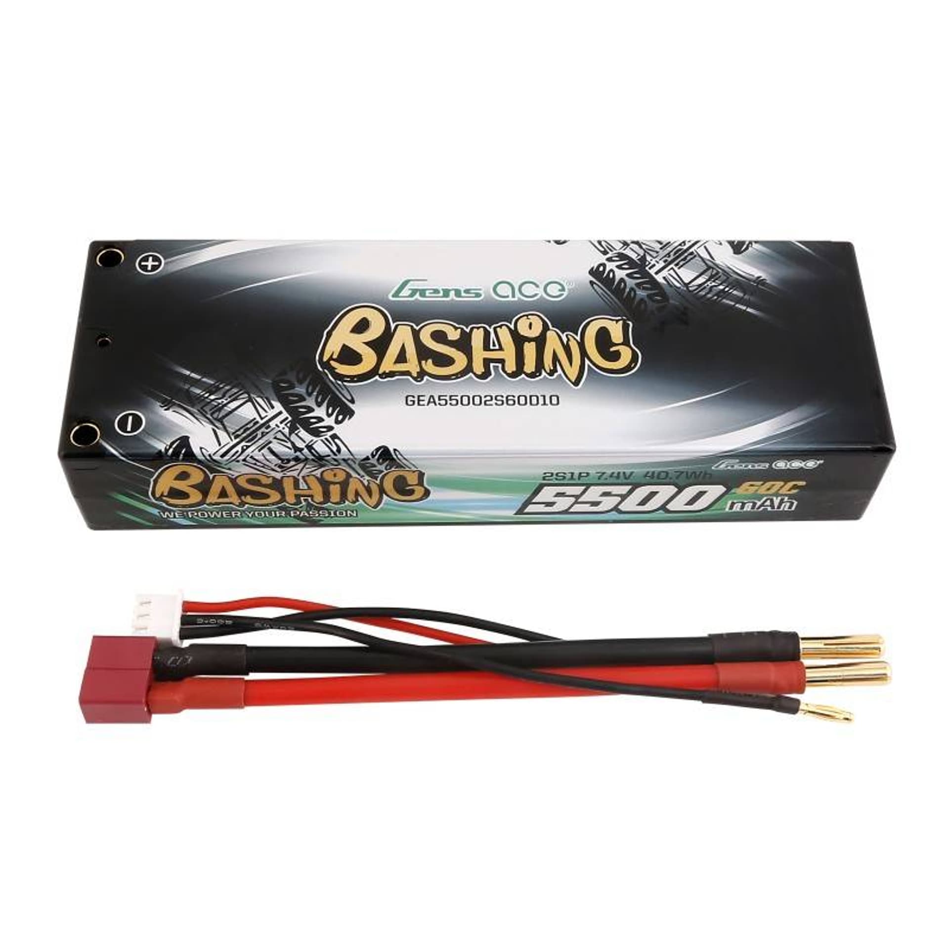 

Akumulator Lipo Gens ace 5500mAh 2S 7.4V 60C HardCase RC 10# car z T-plug