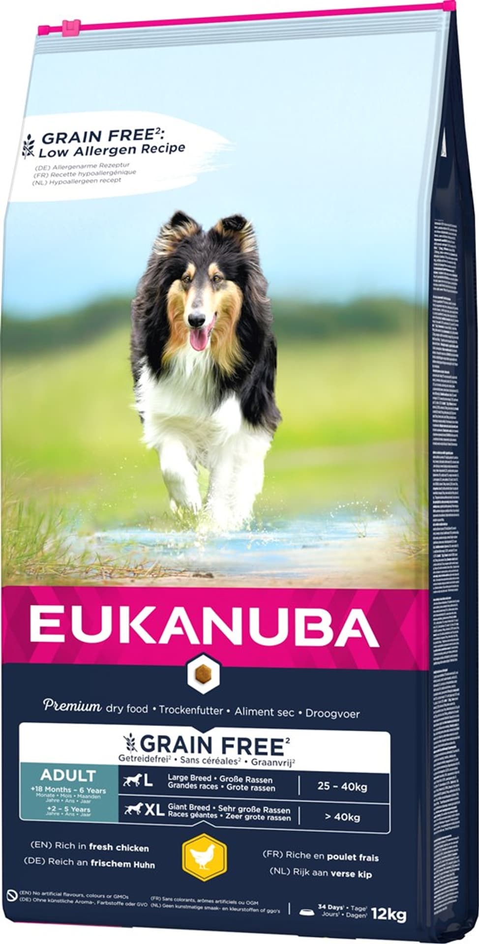 

EUKANUBA Adult large Grain Free kurczak pies 12KG
