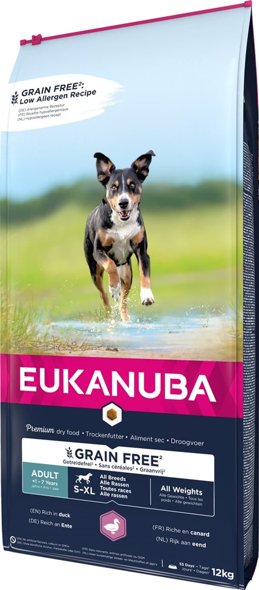 

EUKANUBA Adult Grain Free all breeds kaczka pies 12KG