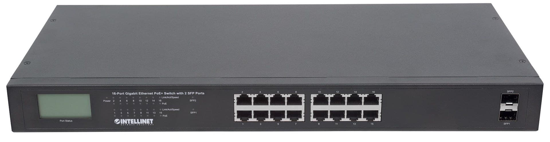 

INTELLINET SWITCH GIGABIT 16X RJ45, POE+, 2X SFP,