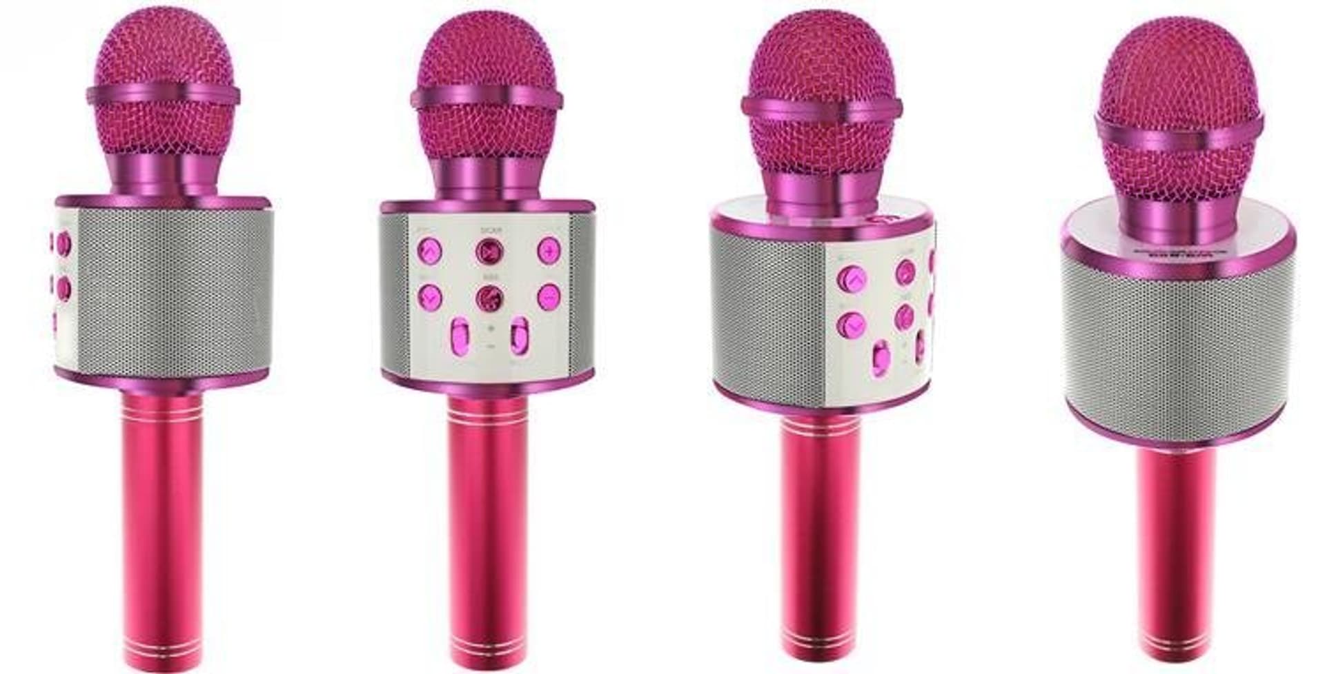 

Mikrofon karaoke z głośnikiem różowy
