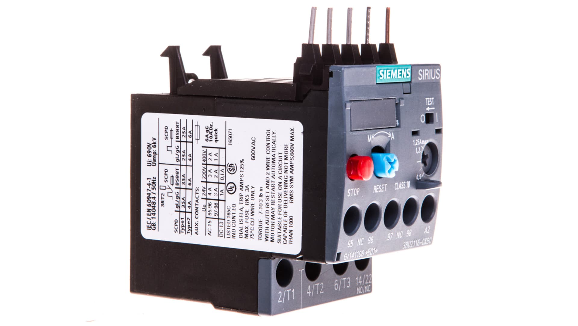 

Przekaźnik termiczny 0,9-1,25A S00 3RU2116-0KB0