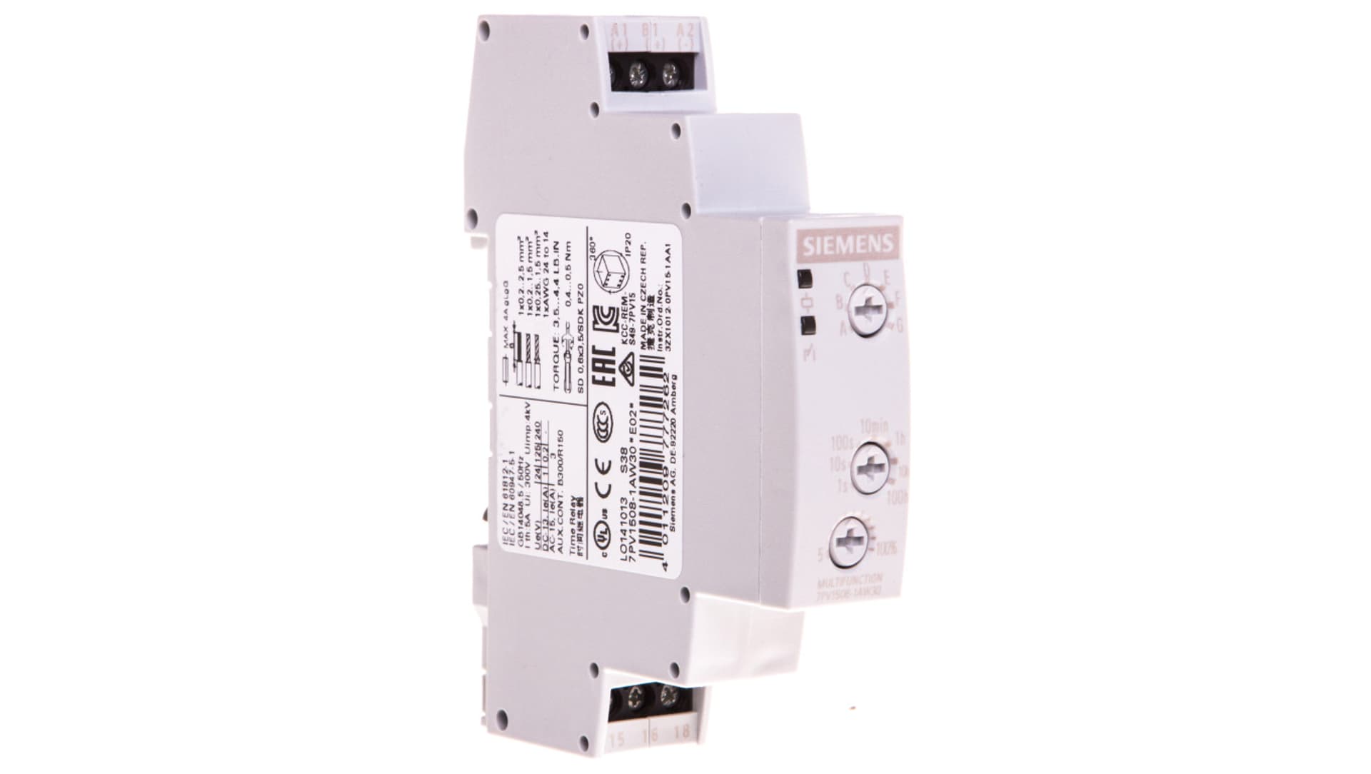 

Przekaźnik czasowy 1P 3A 0,05sek-100h 12-240V AC/DC wielofunkcyjny 7PV1508-1AW30