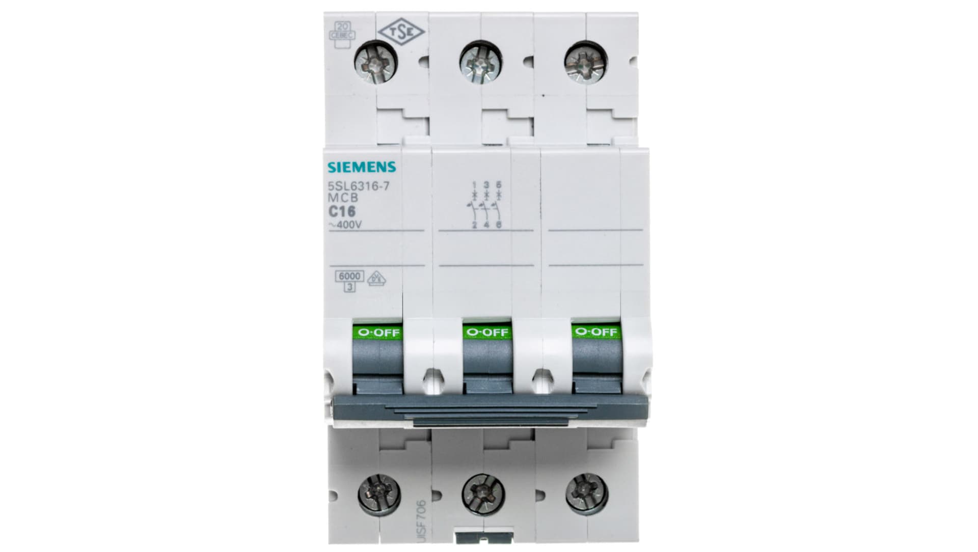 

Wyłącznik nadprądowy 3P C 16A 6kA AC 5SL6316-7