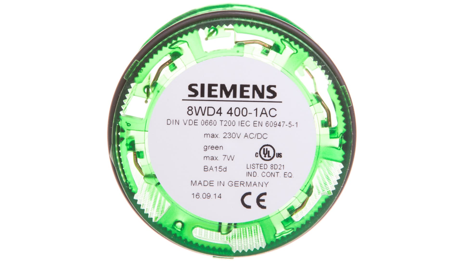 

Moduł świetlny zielony bez żarówki 12-230V AC/DC światło ciągłe 70mm 8WD4400-1AC