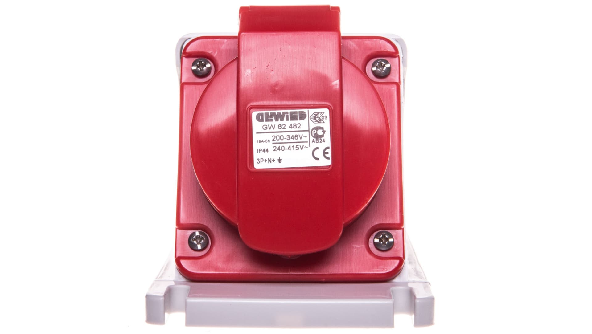 

Gniazdo stałe 5P 16A 400V czerwone IP44 90 6H IEC 309 HP GW62482