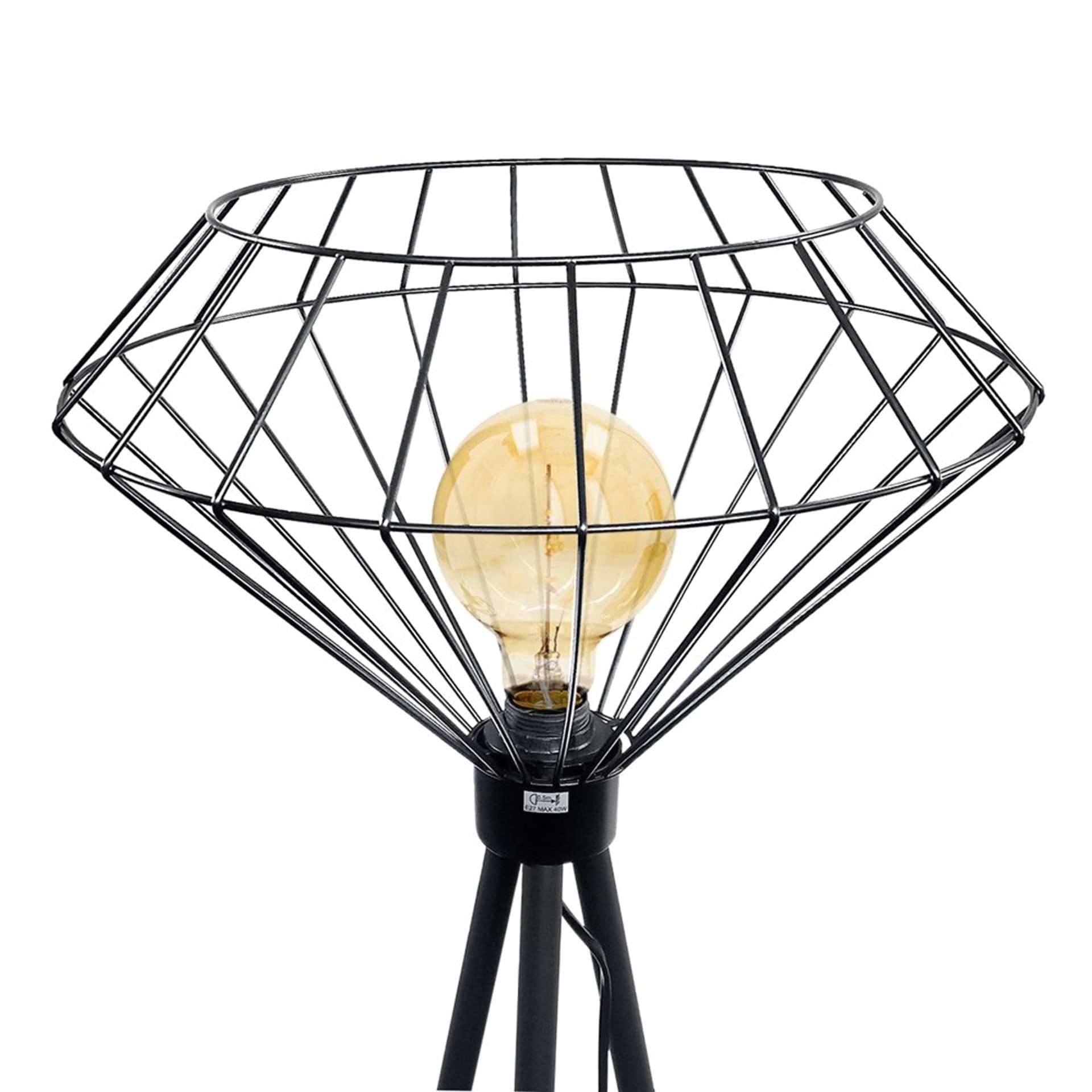 

Raquelle Lampa Podłogowa 1xE27 40W Czarny/Czarny