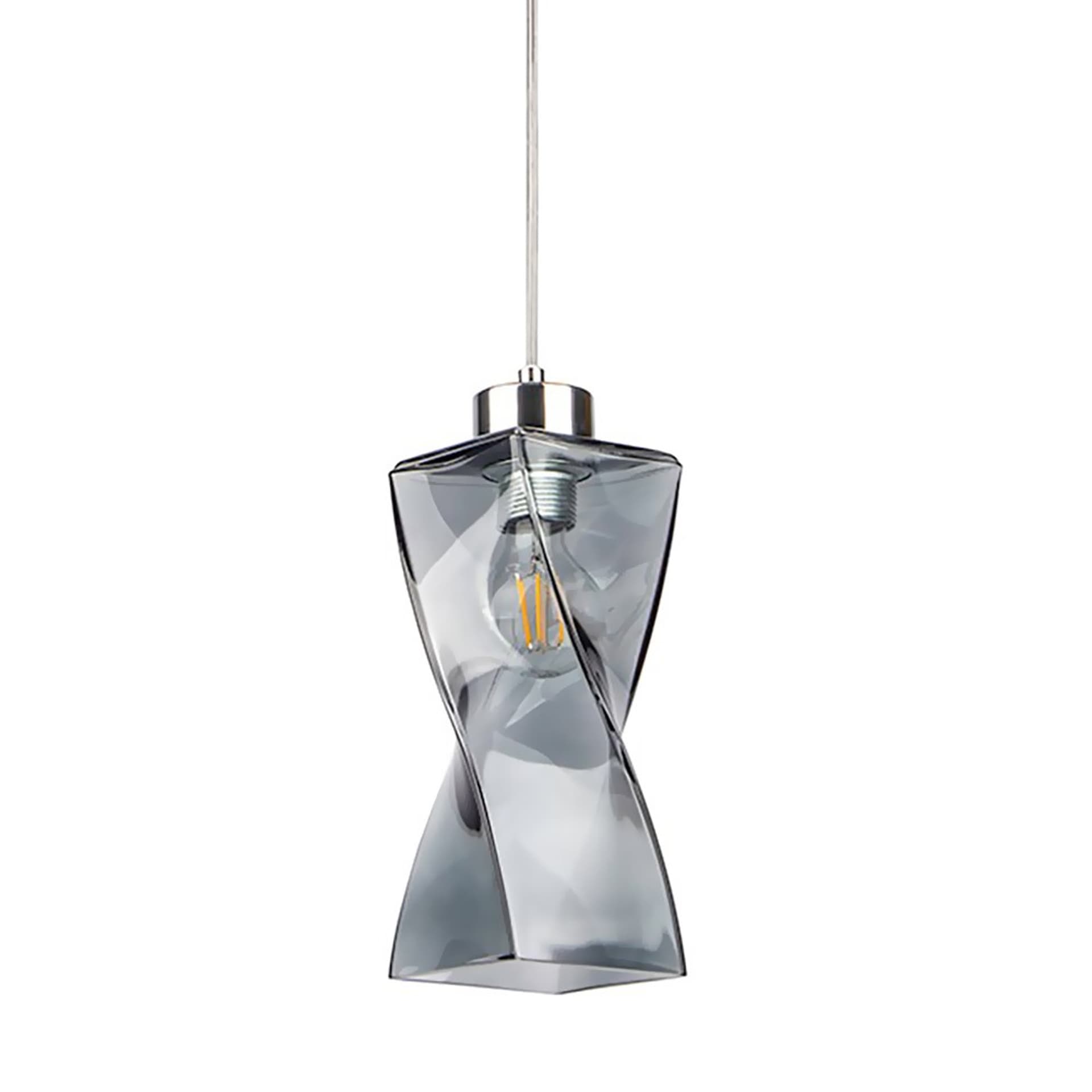

Twist Lampa Wisząca 1xE27 Max.25W Chrom/Szkło dymione