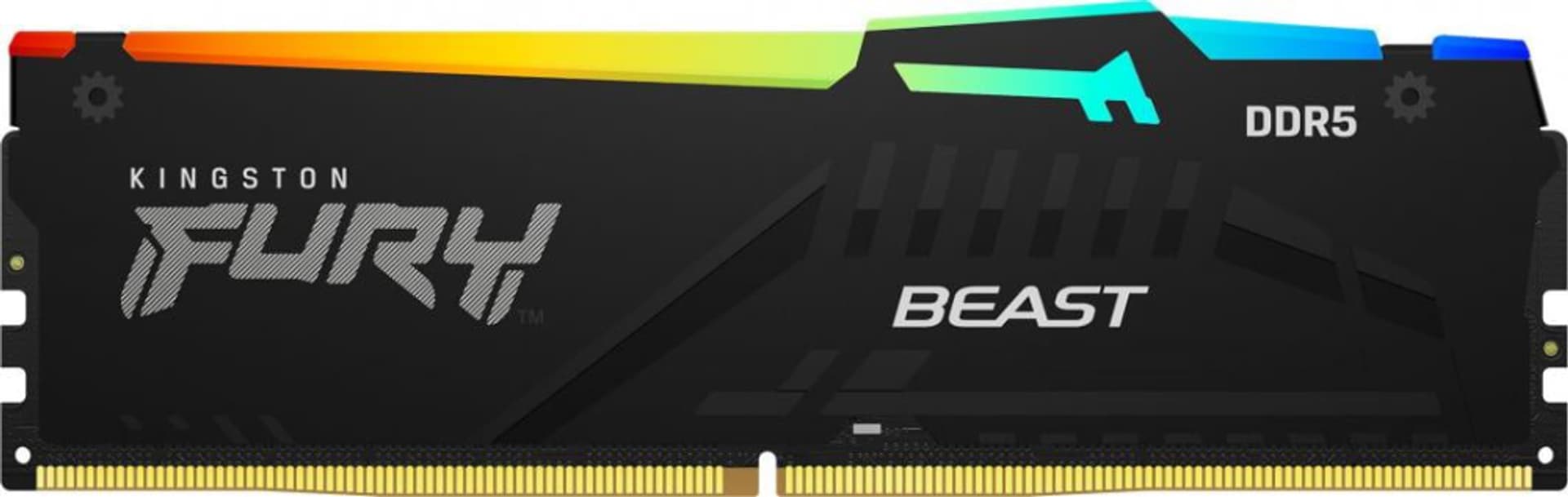 

Kingston Fury Beast RGB 16 GB, DDR5, 5200 MHz, PC/serwer, Registered No, ECC No, 1x16 GB