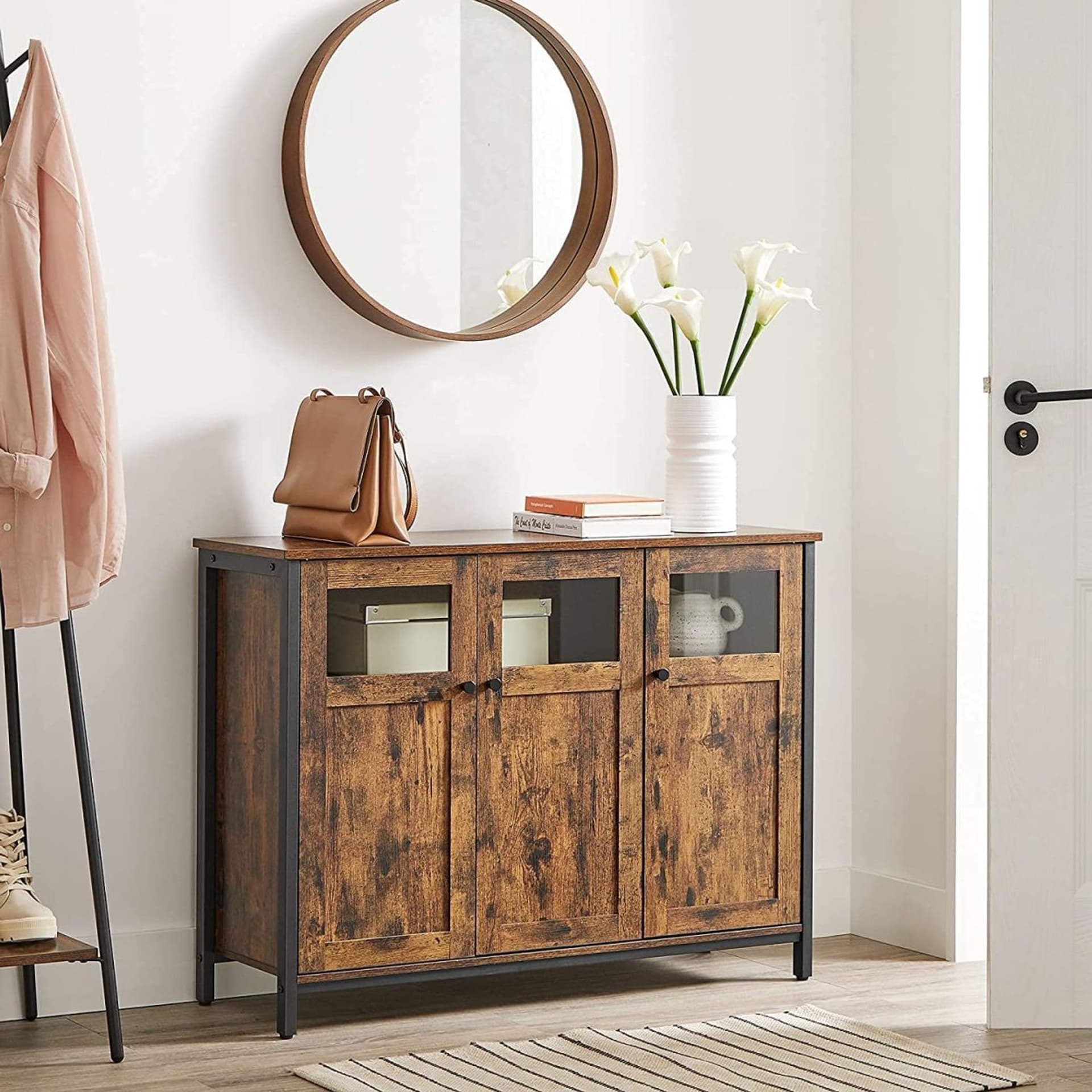 

Szafka kredensowa z 3 drzwiami brązowa 100 cm LOFT
