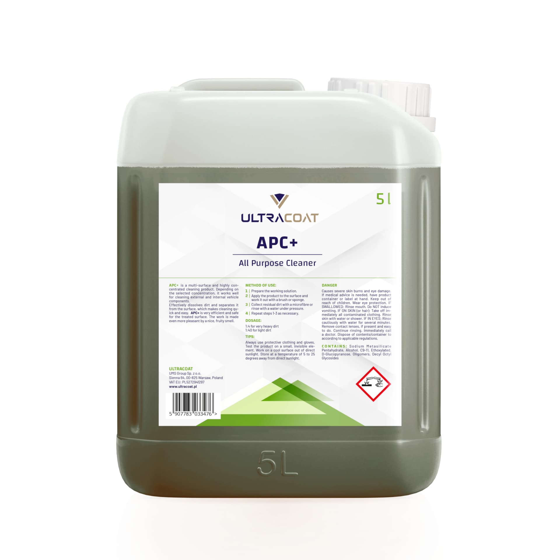 

Ultracoat APC+ 5L uniwersalny środek czyszczący, mocno skoncentrowany