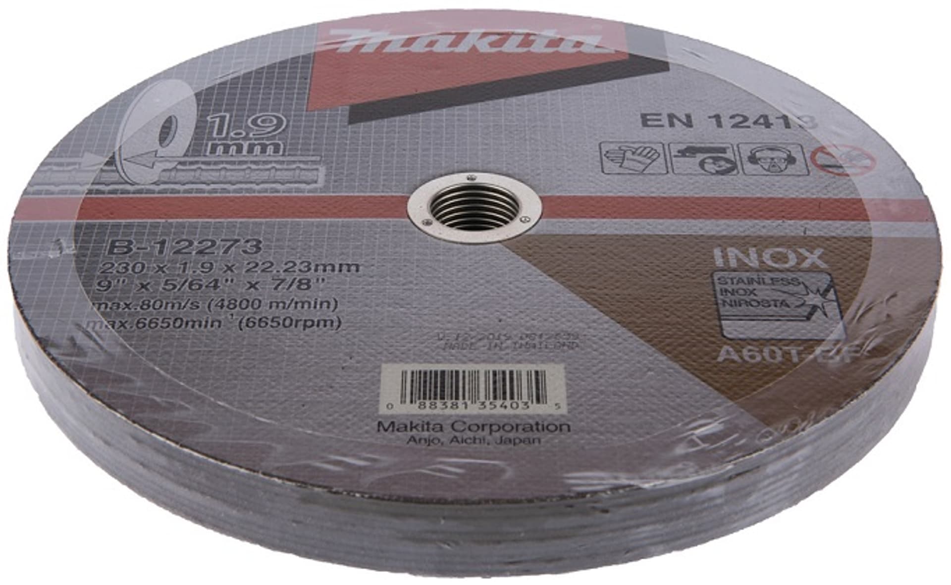 

TARCZA TNĄCA CIENKA DO METALU 230MM*1.9*22MM A60T 10PC