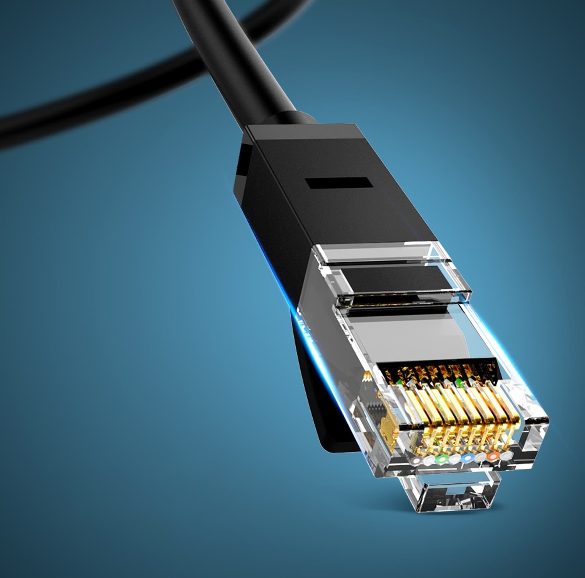 

Płaski kabel sieciowy UGREEN Ethernet RJ45, Cat.6, UTP, 8m (czarny)
