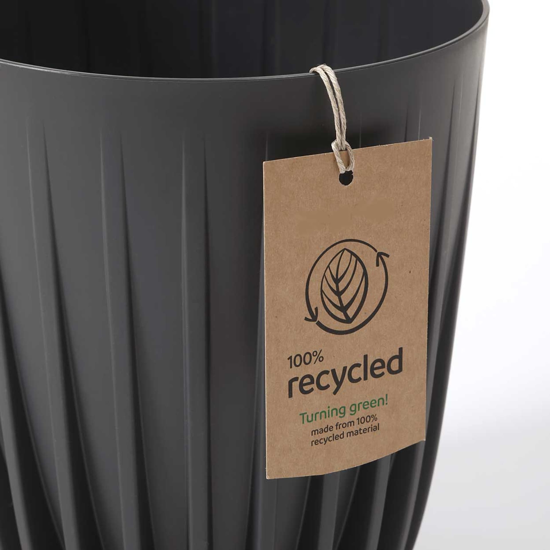 

Donica Stripped ECO recykling antracytowa 30xh36 cm