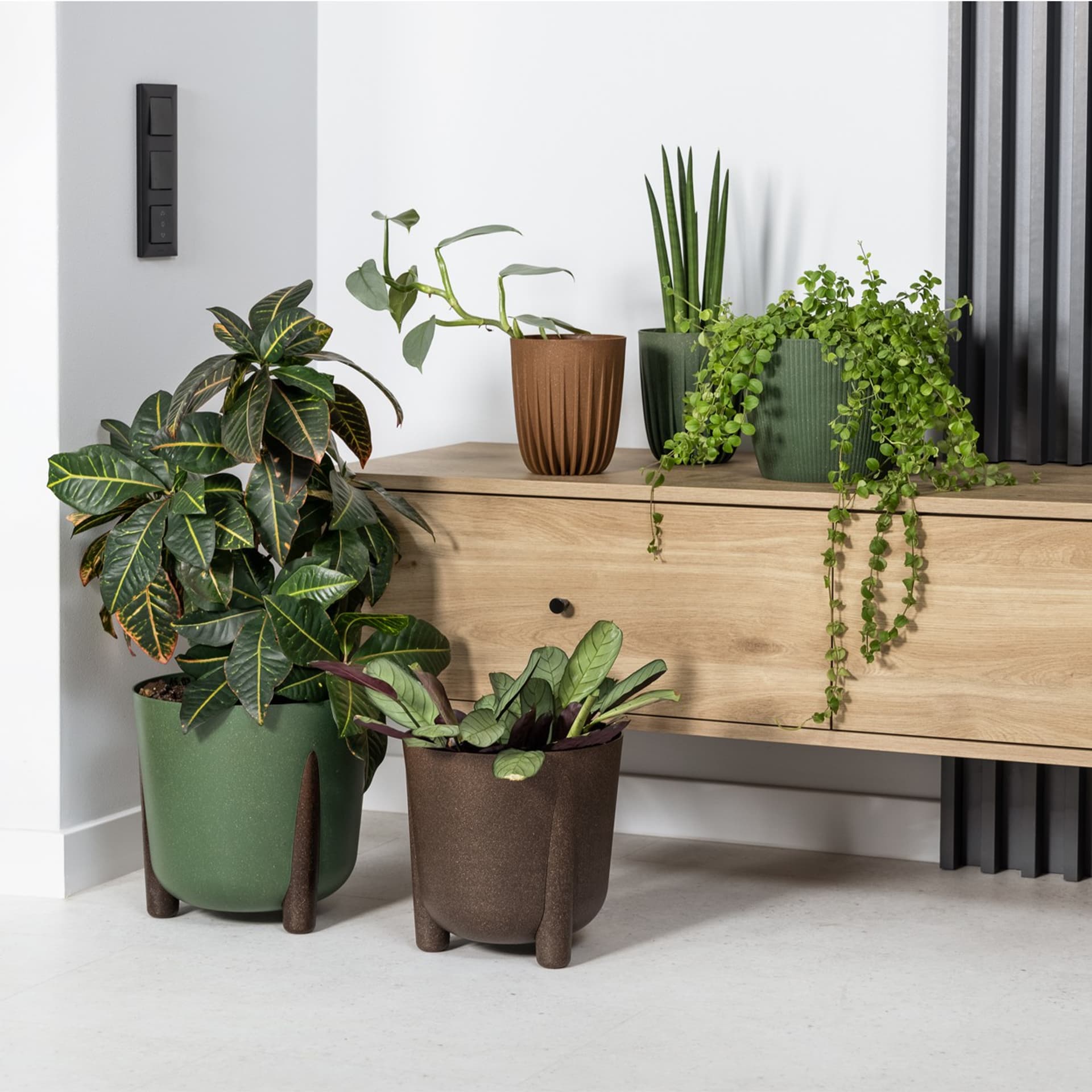 

Donica Moss ECO wood zielona 30xh28 cm