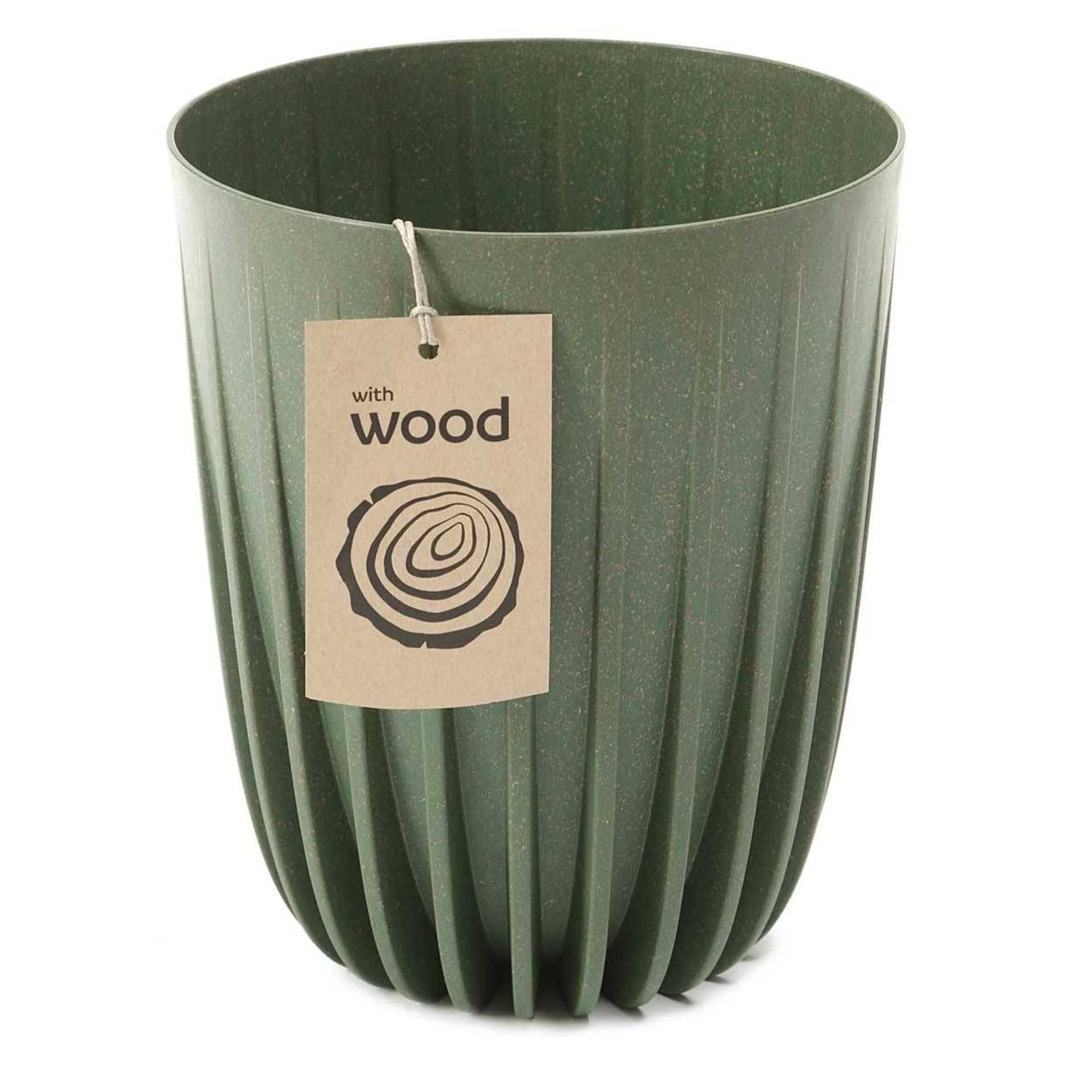 

Donica Stripped ECO wood zielona 30xh36 cm