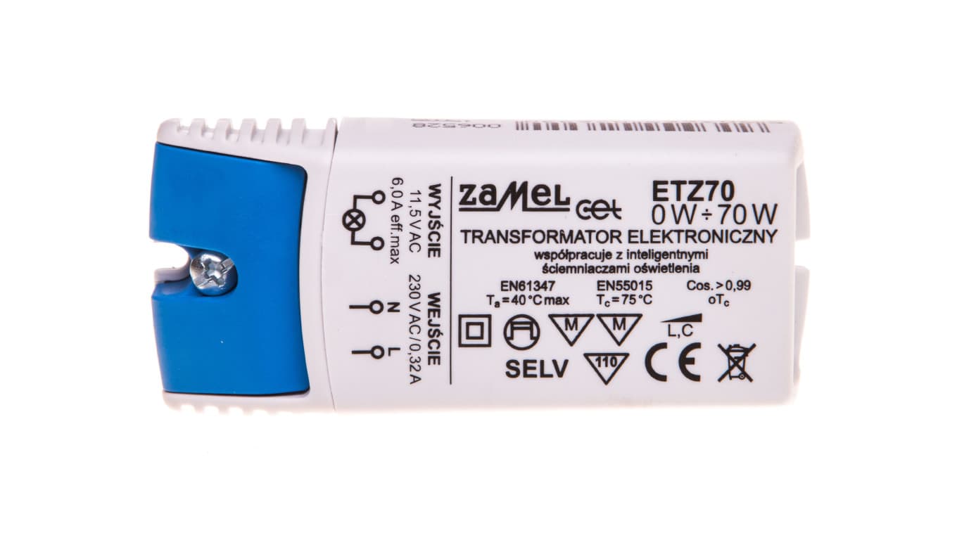 

Transformator elektroniczny 230/11,5V 0-70W ETZ70 LDX10000043