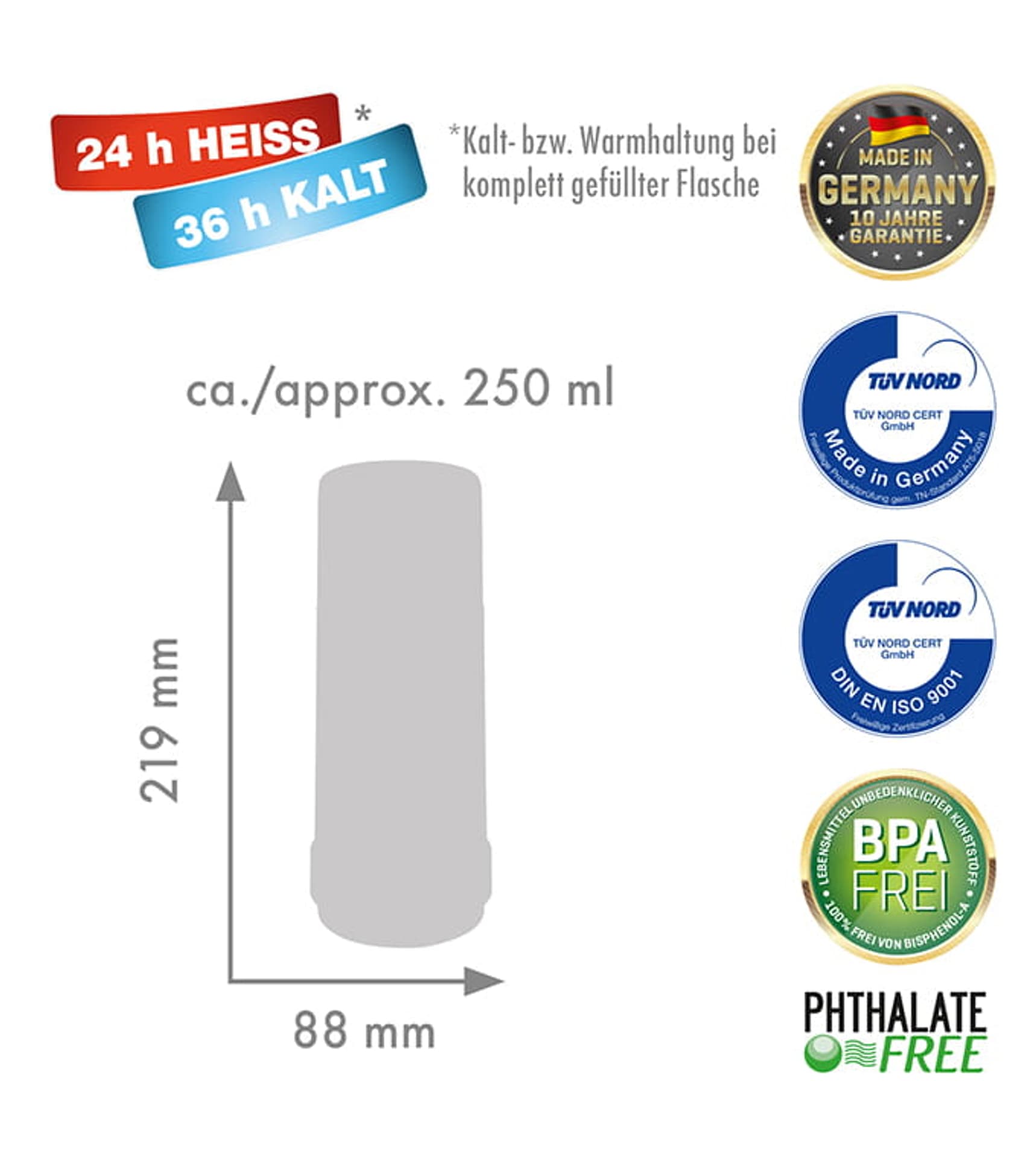 

Termos ROTPUNKT typ 40 0,25 l black-el.-cardinal