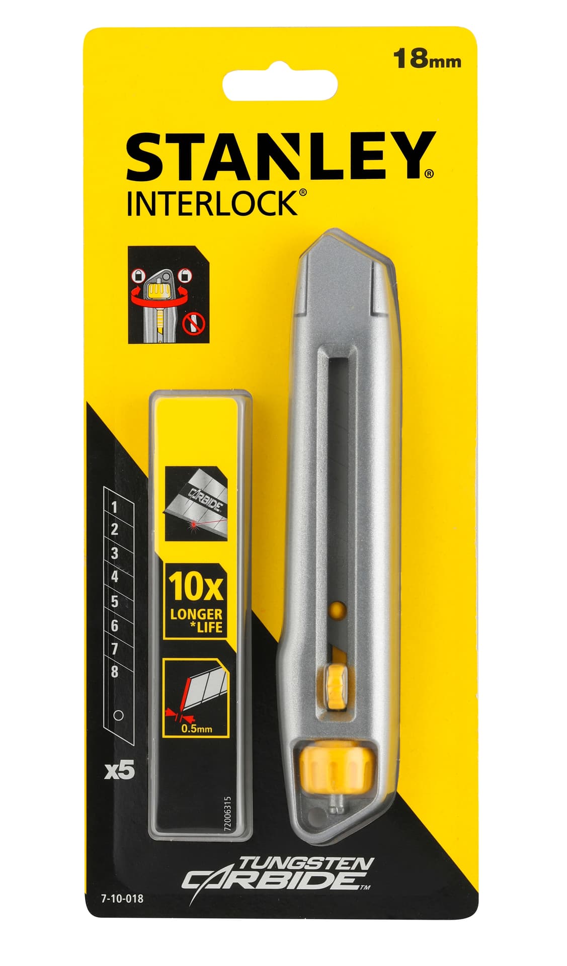 

Nóż interlock 18mm, 5 ostrzy carbide