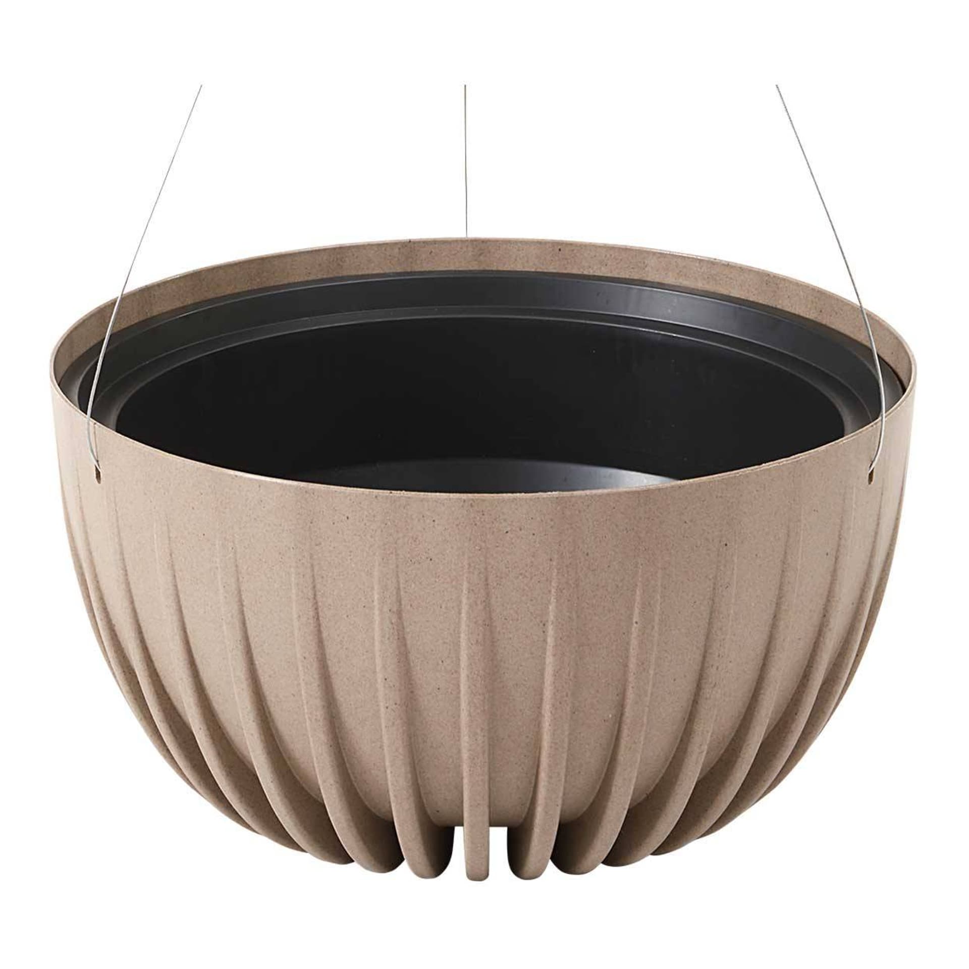 

Donica Stripped ECO coffee latte wisząca 24xh14 cm