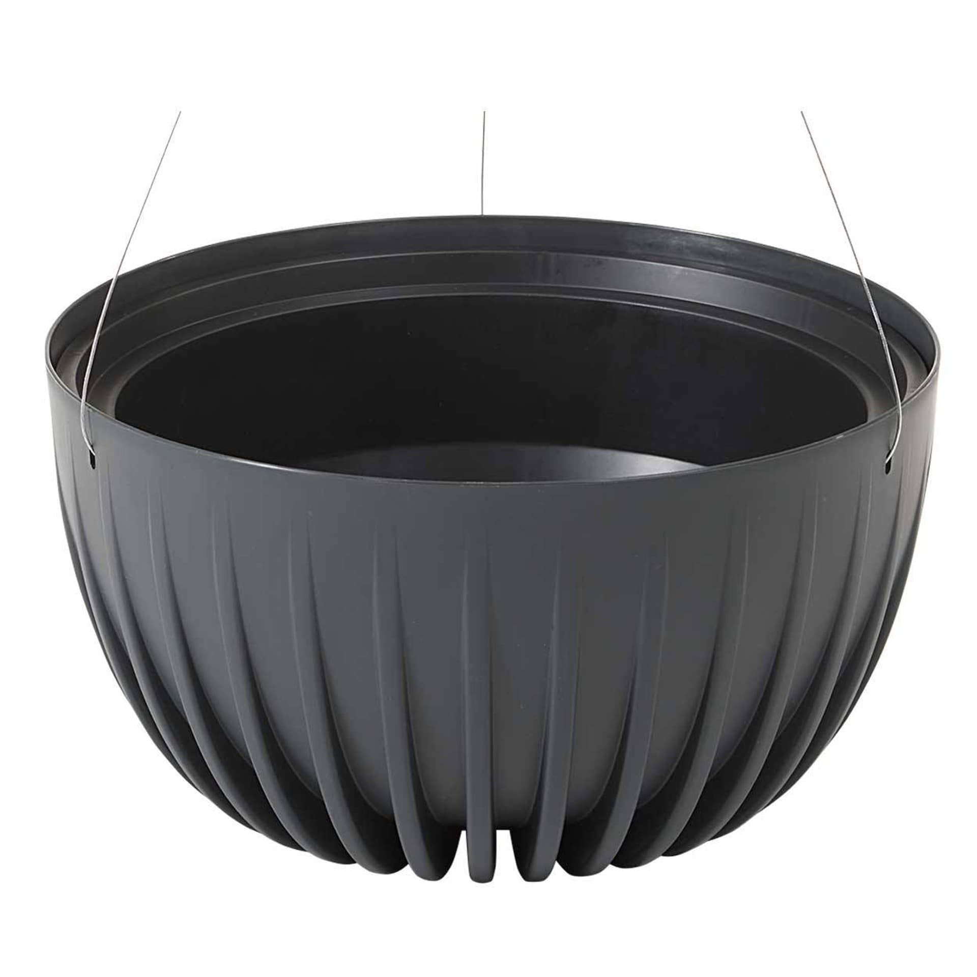 

Donica Stripped ECO recykling wisząca antracytowa 24xh14 cm