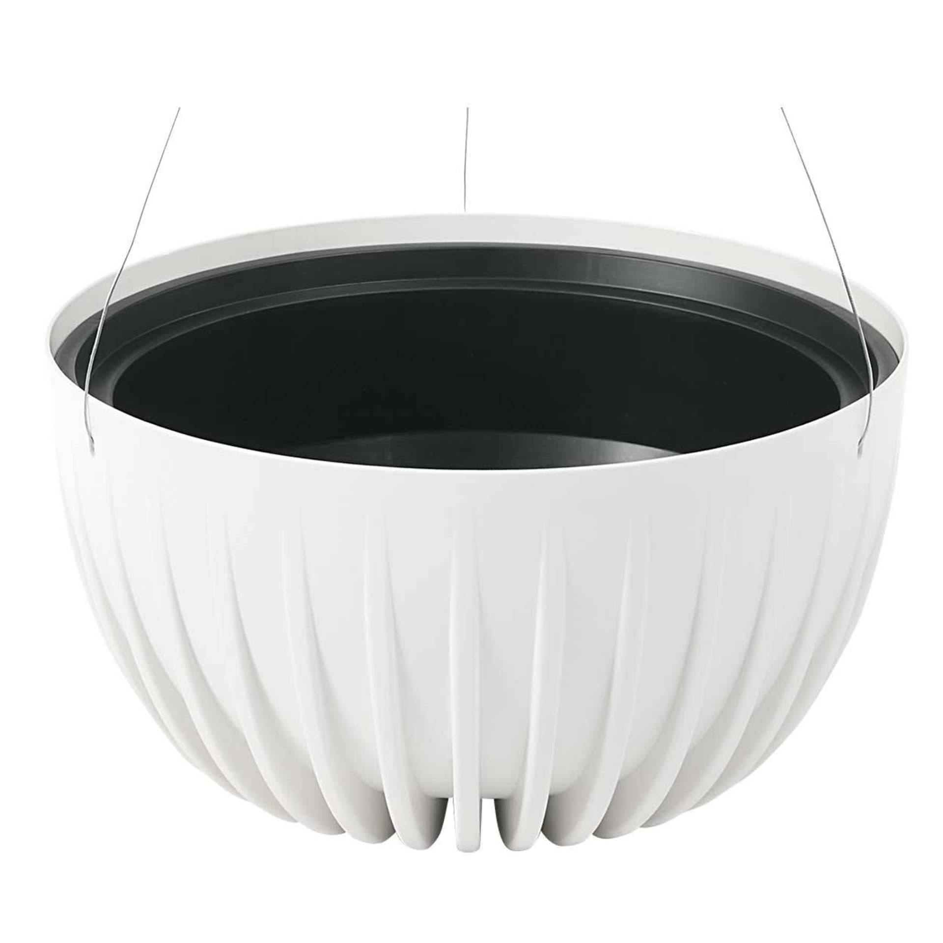 

Donica Stripped ECO recykling wisząca biała 24xh14 cm