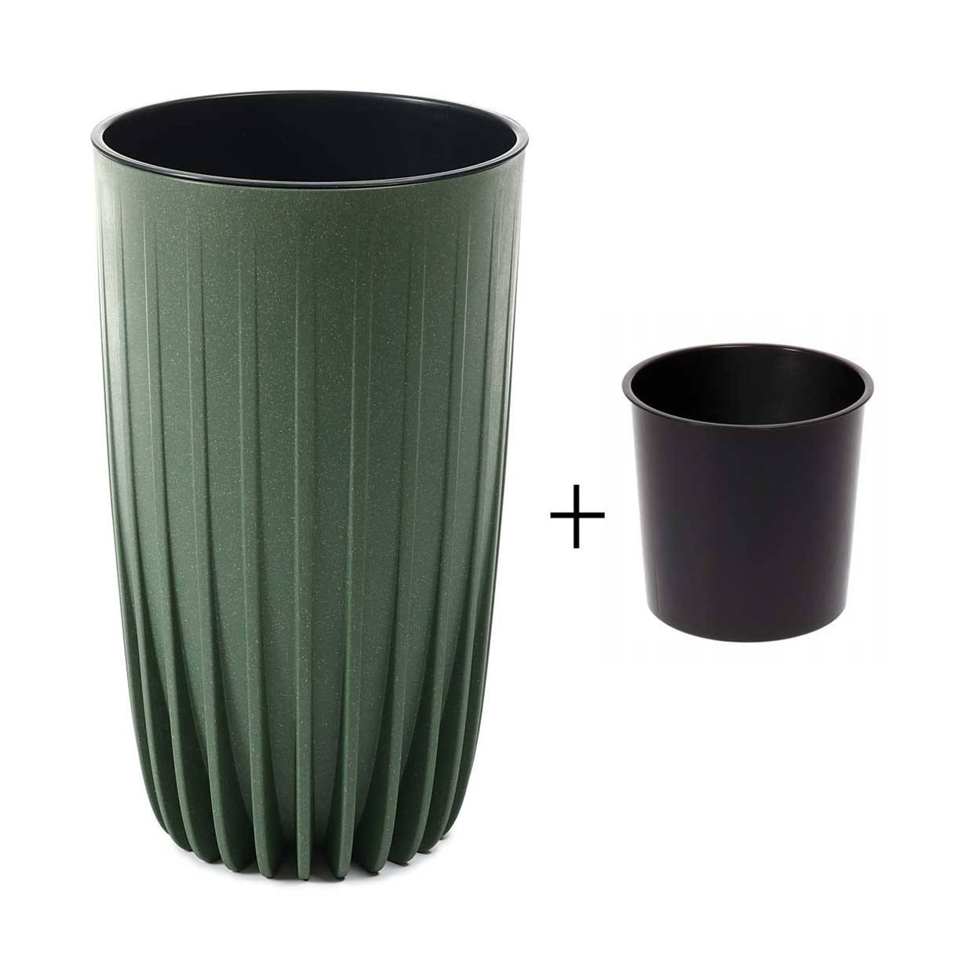 

Donica Stripped Wysoka ECO wood zielona 30xh51 cm