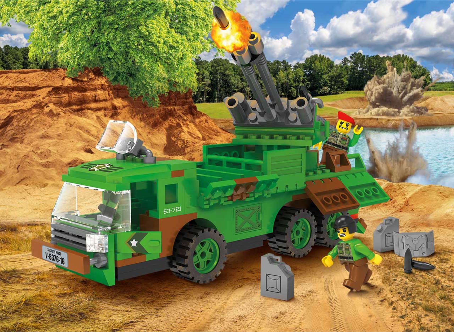 

Klocki Blocki MyArmy Wyrzutnia Rakiet 222 el.